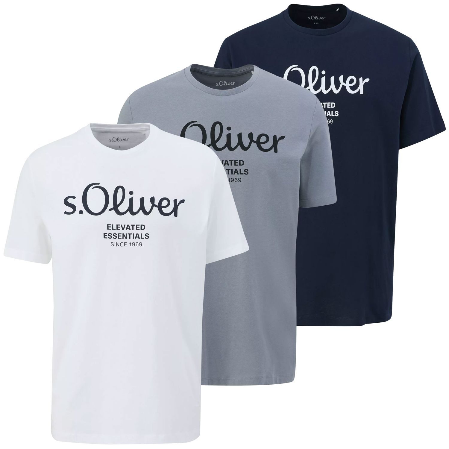 s.Oliver T-Shirt Basic aus reiner Baumwolle, mit Logo-Print auf der Brust