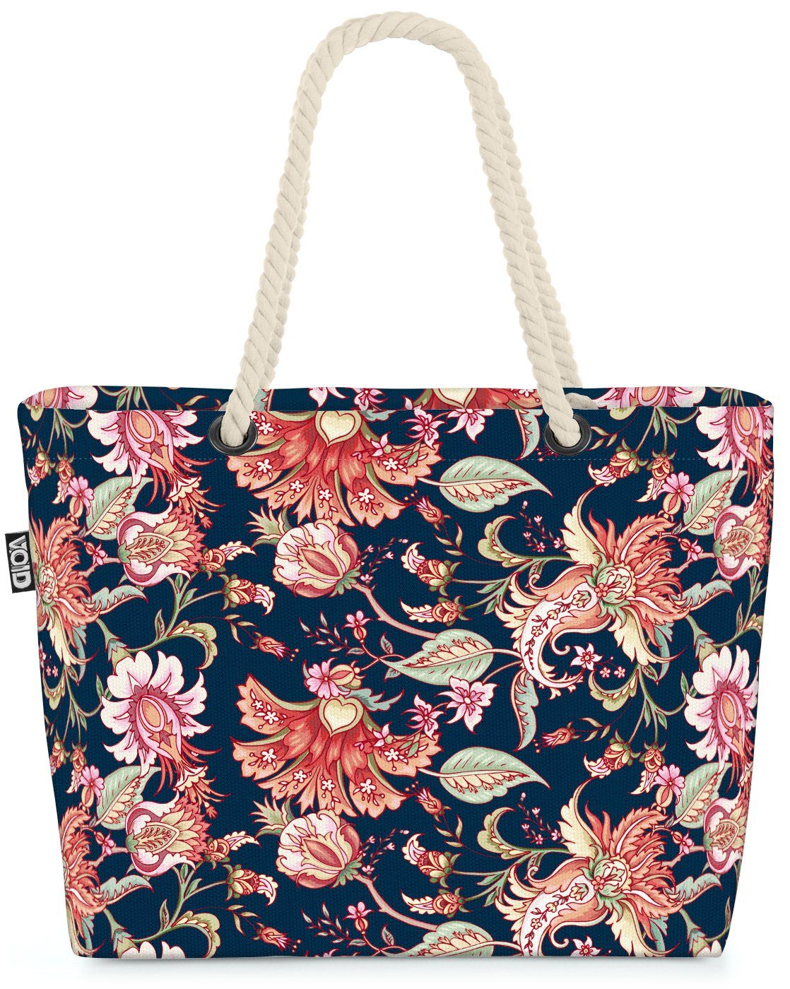 VOID Strandtasche (1-tlg), Paisley floral Pfanzen Paisley Beach Blumenmuster orientalisch Bag Blumen