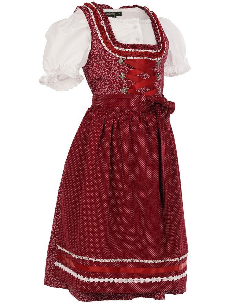 Maddox Dirndl Kinder Trachten 'Elisa' 3-tlg. mit Bluse, Streubl