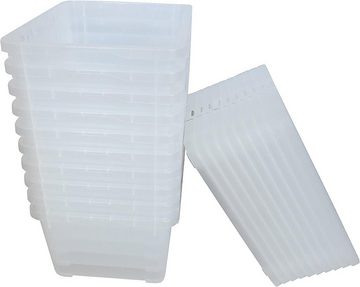 ALPFA Schuhbox 10 er Set je 10,0 Liter Klarsichtboxen Stapelboxen Kunststoffboxen (Spar-Set, 10 Boxen + 10 Deckel), stapelbar