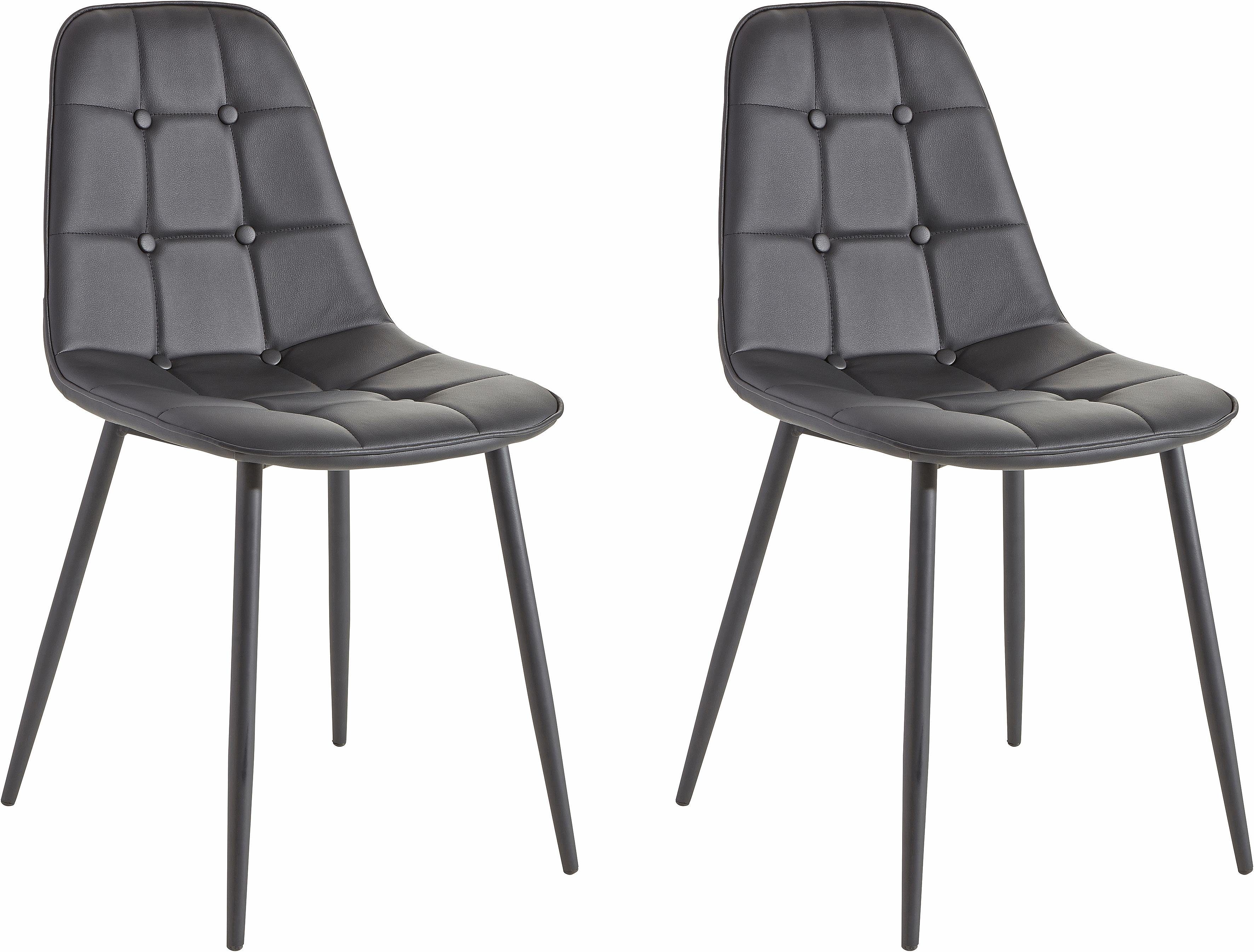 OTTO home Essgruppe, (Set, 5-tlg), Esstisch, Breite 120 cm und 4 Esszimmerstühle, Bezug in Kunstleder