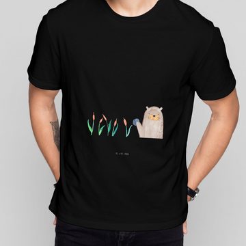 Mr. & Mrs. Panda T-Shirt Otter Stein - Schwarz - Geschenk, T-Shirt mit Spruch, Fischotter, Geb (1-tlg)
