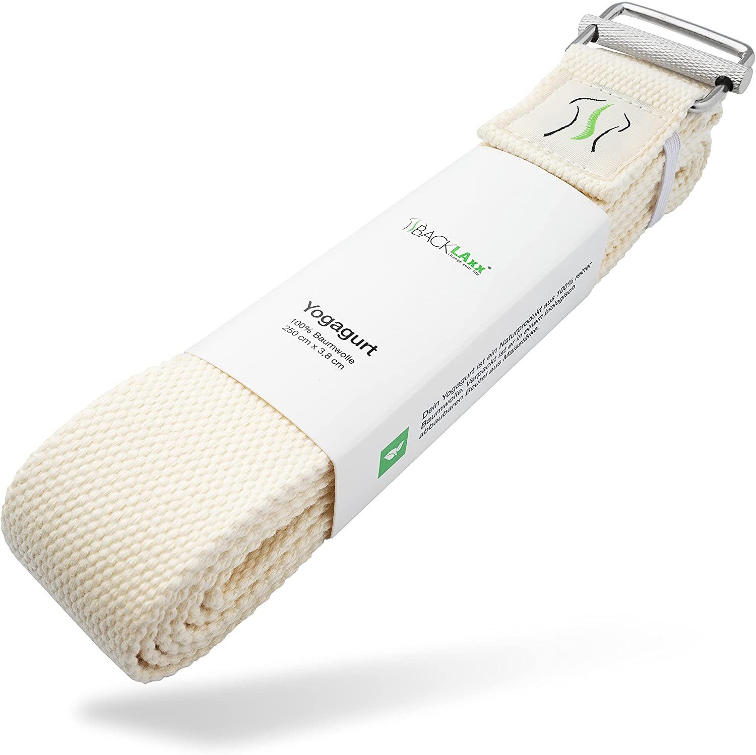 BACKLAxx® Yogagurt mit Verschluss aus Metall (Schiebeverschluss), besonders reißfest und strapazierfähig
