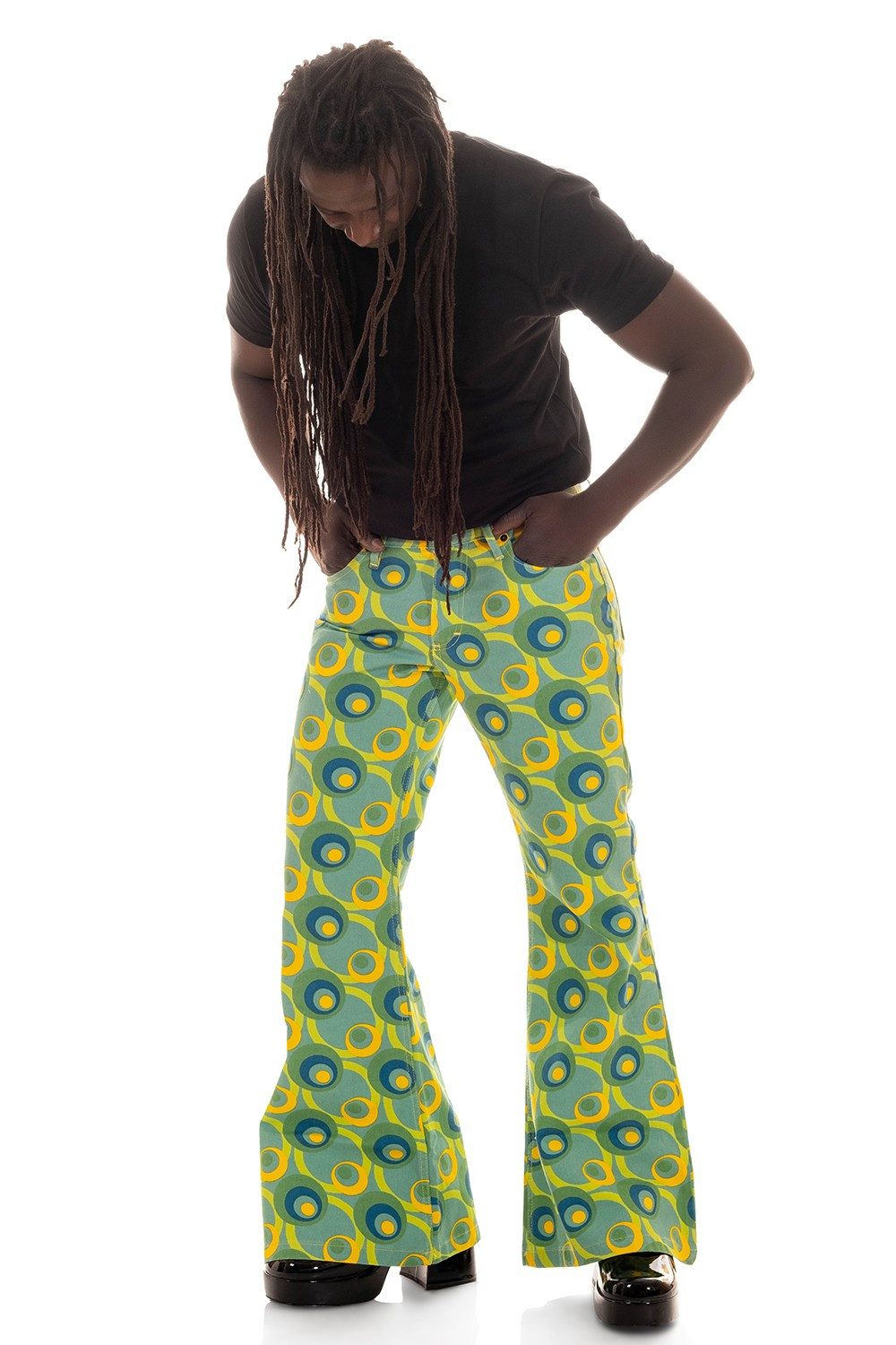 Comycom Schlaghose Herren STAR DOTS Grün