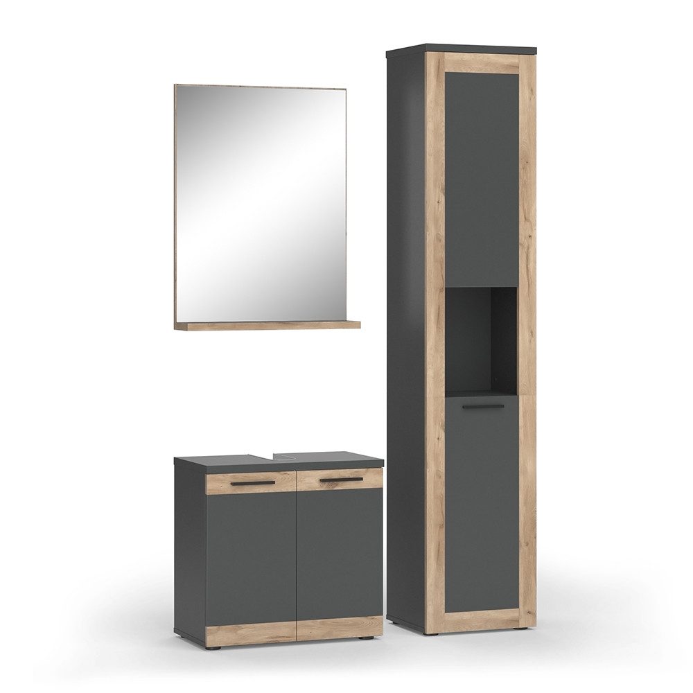 Vicco Badmöbel-Set Niko, Anthrazit/Viking Oak, mit günstig online kaufen