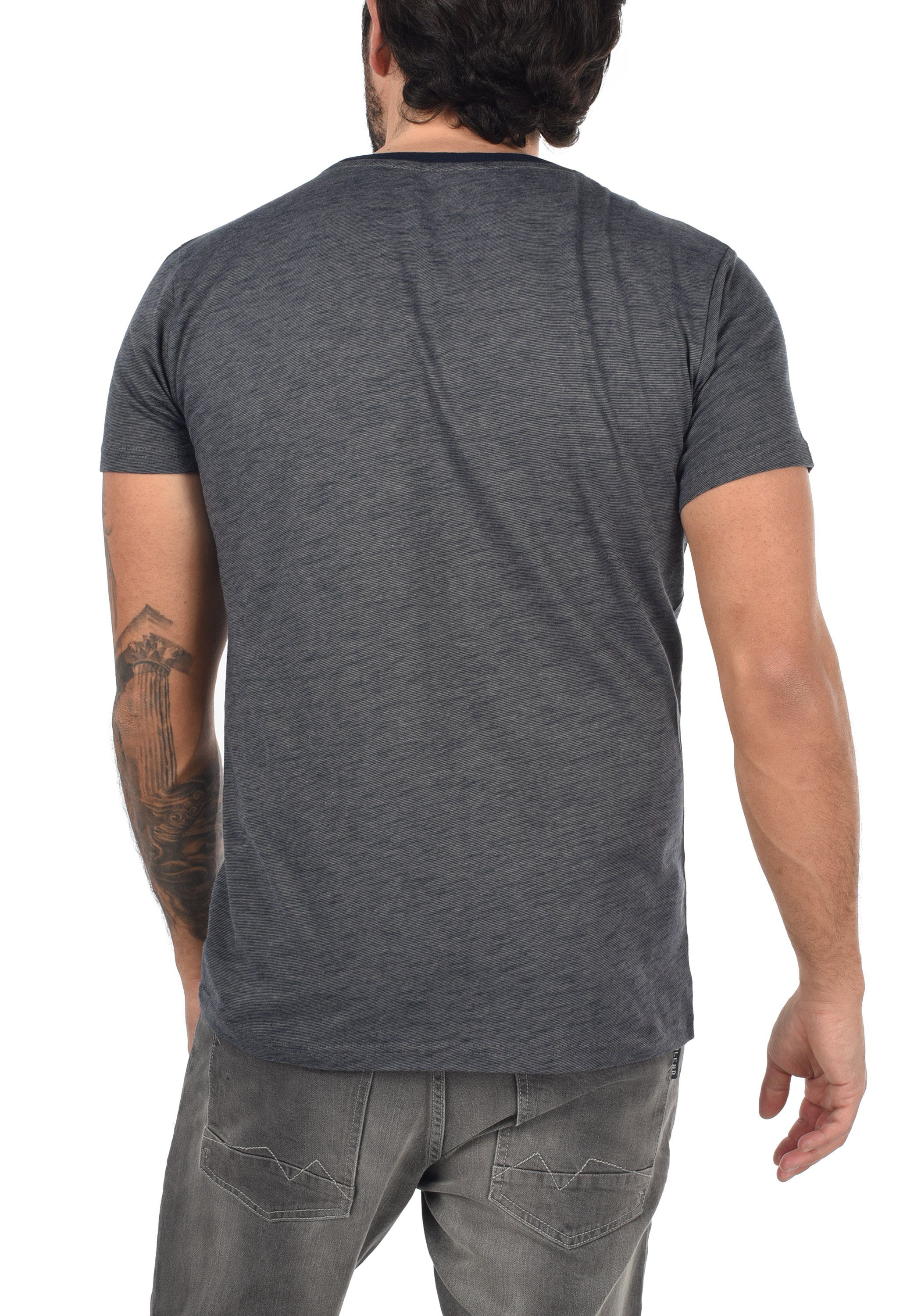Solid T-Shirt SDNed Insignia T-Shirt (8991) in Melangelook Melange Blue