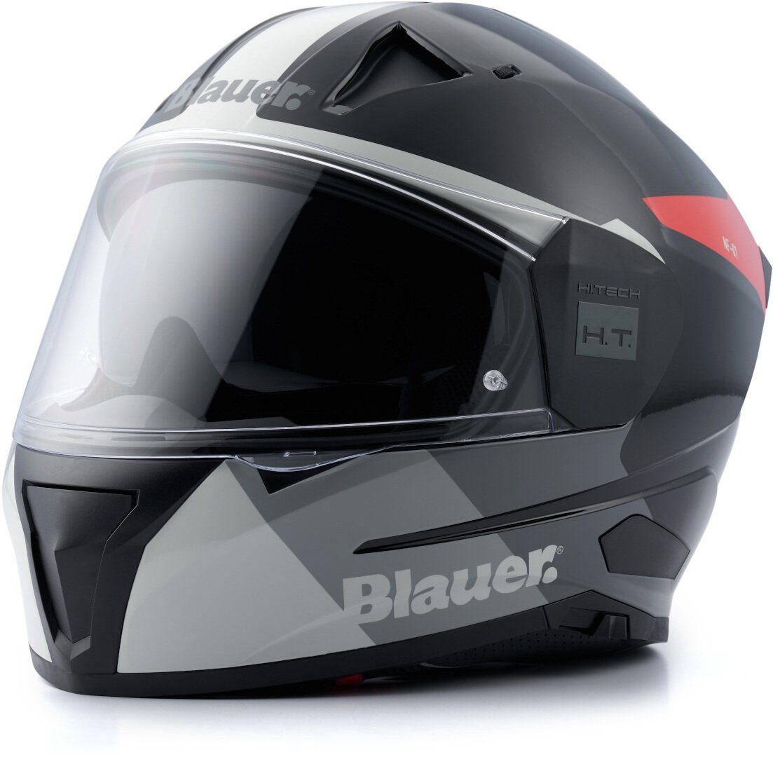 Blauer Motorradhelm Naca NF01B Helm, vorbereitet für Kommunikationssystem,integriertes Sonnenvisier