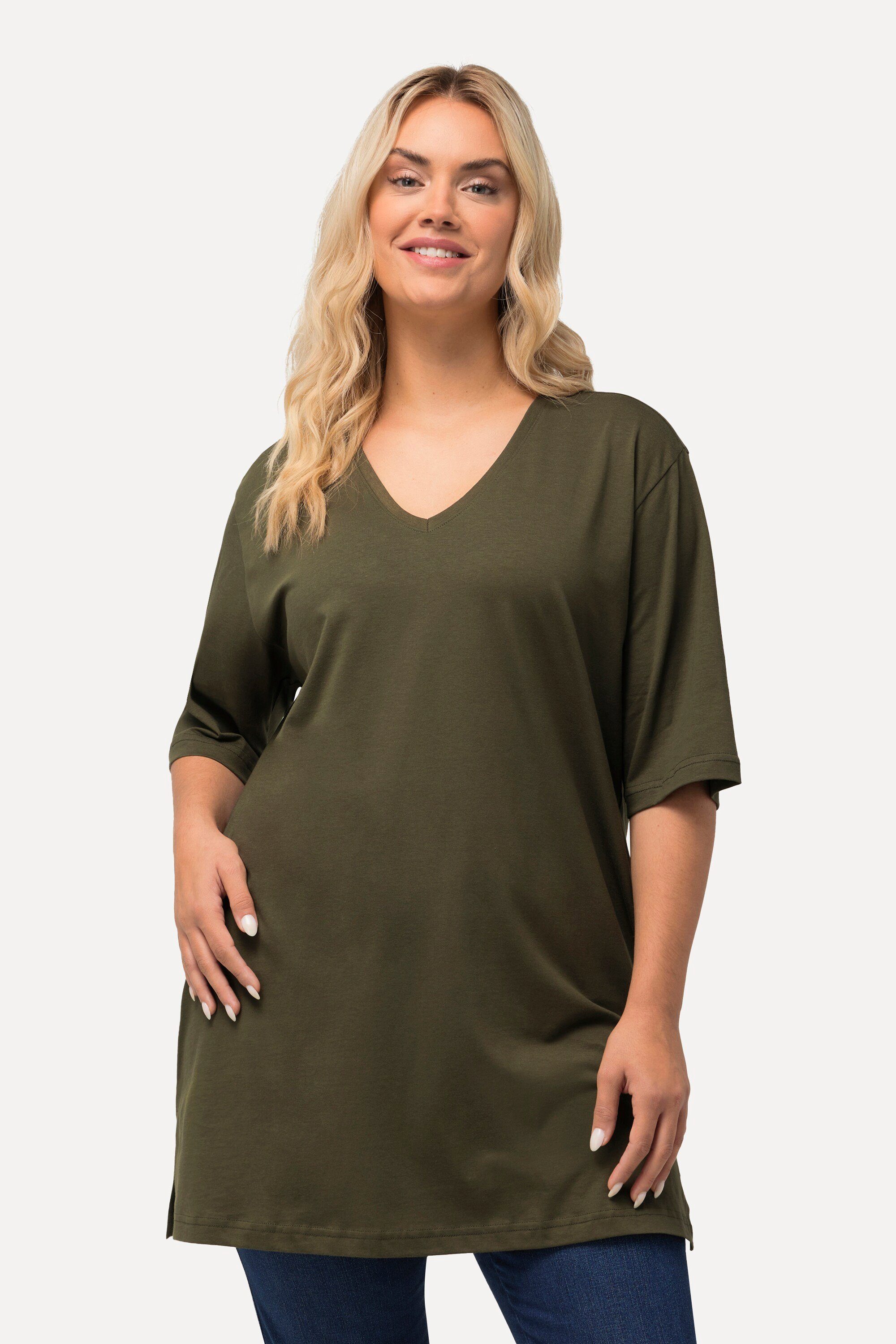 Ulla Popken T-Shirt T-Shirt V-Ausschnitt Relaxed günstig online kaufen
