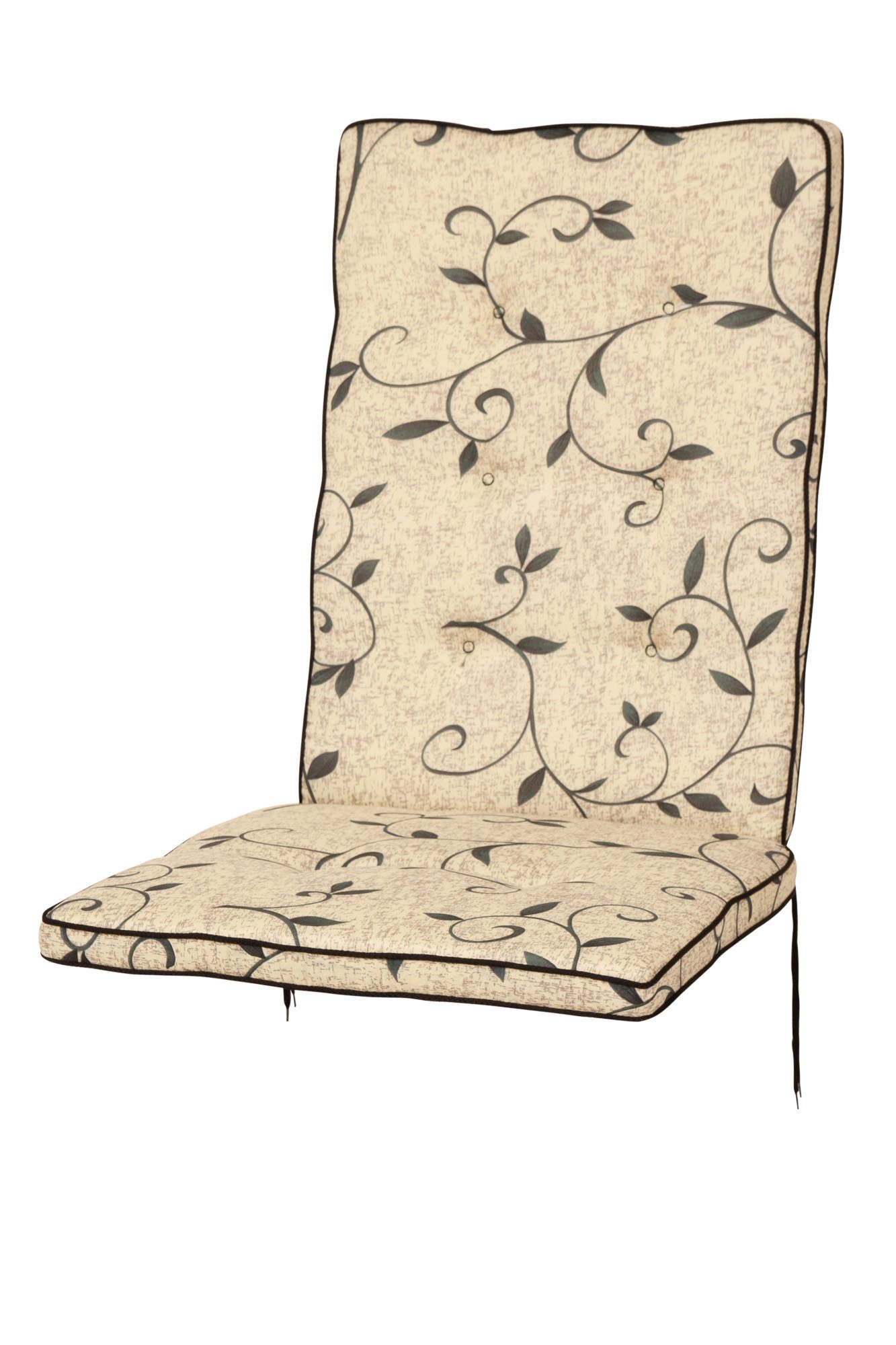 KETTtex Hochlehnerauflage für Royal Garden MWH Hochlehner Excelsior 2222 natur Ranke KETTtex, (1 St), mit Bindebändern