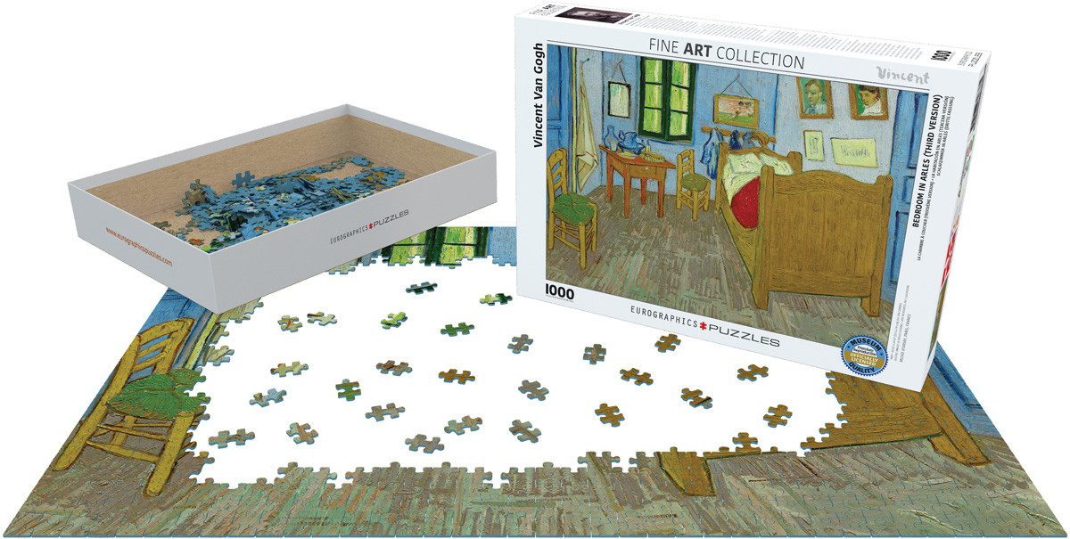 Puzzle 1000 Teile Puzzle - Puzzle - Vincents Schlafzimmer in Arles von Van, Puzzleteile