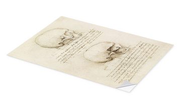 Posterlounge Wandfolie Leonardo da Vinci, Der Schädel, Malerei