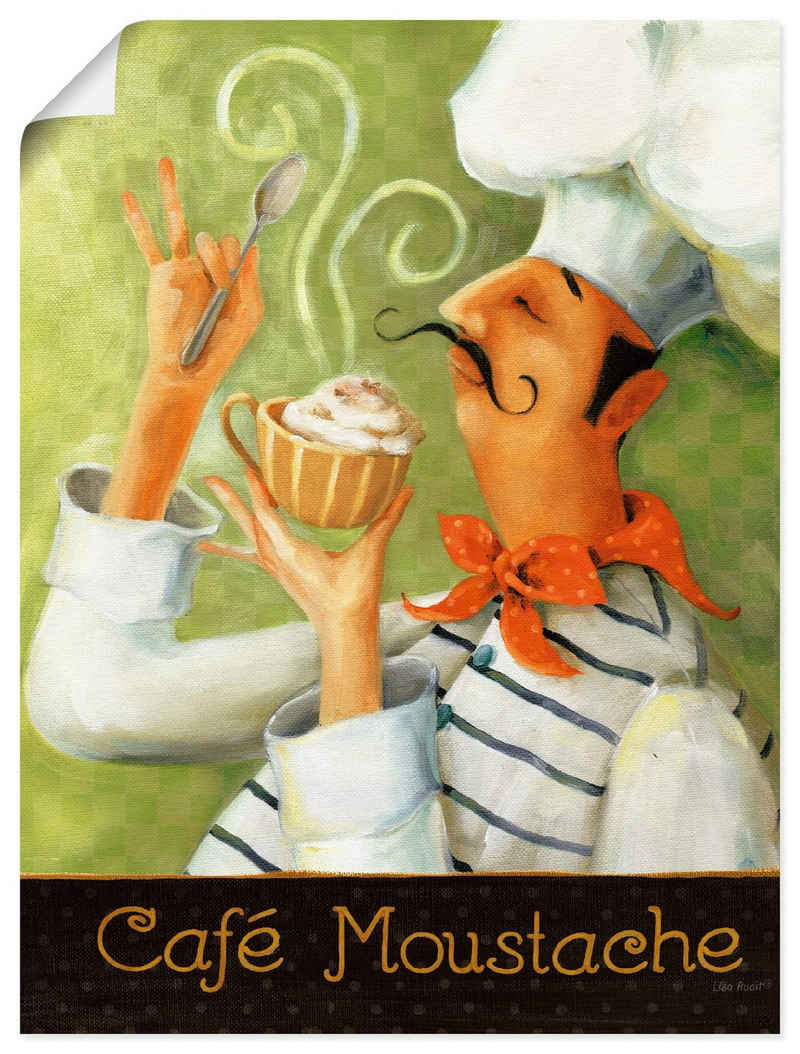 Artland Poster Cafe Moustache II, Getränke (1 St), als Leinwandbild, Wandaufkleber oder Poster in versch. Größen