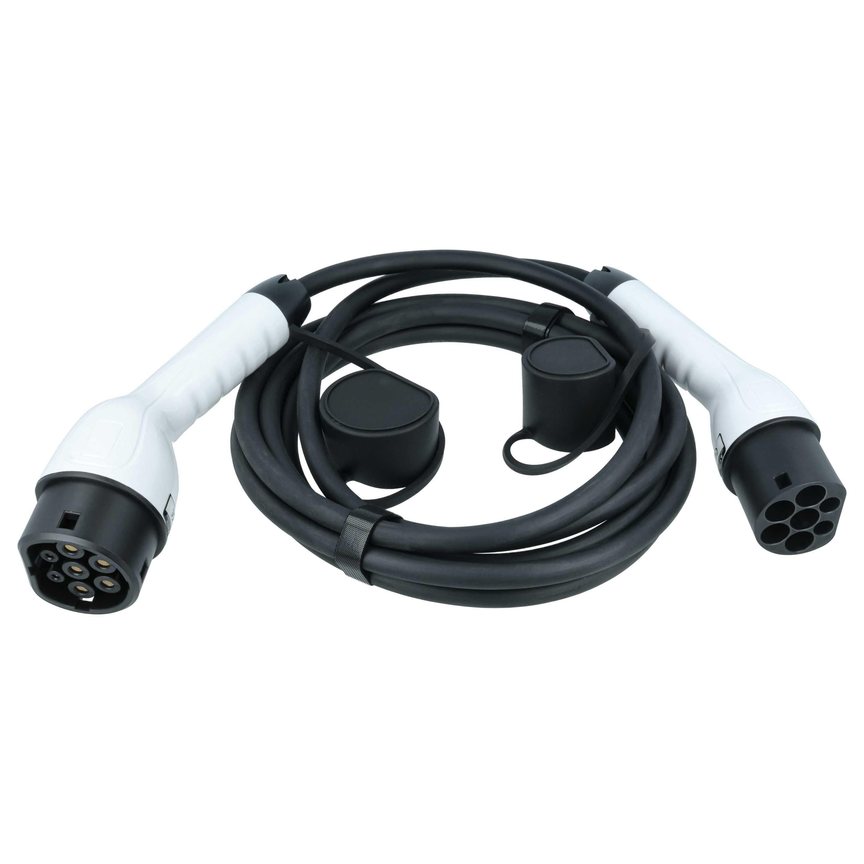 vhbw Typ 2 Ladekabel 11 kW 3-phasig für Elektroauto / Plug-in-Hybrid Autoladekabel, (500.0 cm), Gummischutzkappe