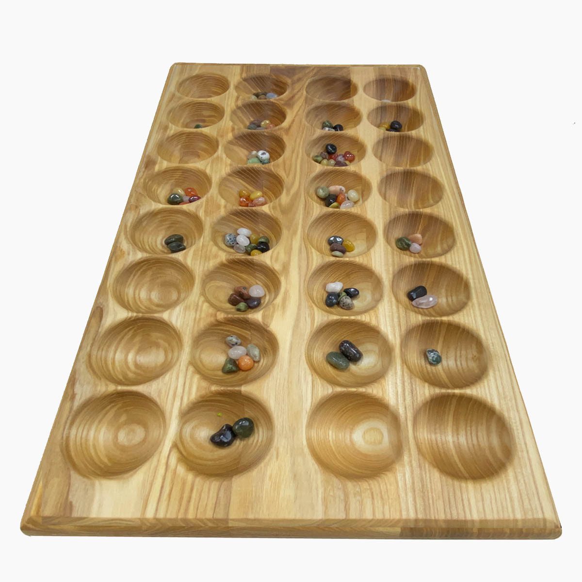 Madera Spielzeuge Spielesammlung HUS BAO Profi und Turnierspiel Eschenholz Halbedelsteinchen, hus/bau, Größe 25 cm x 45 cm x 3 cm