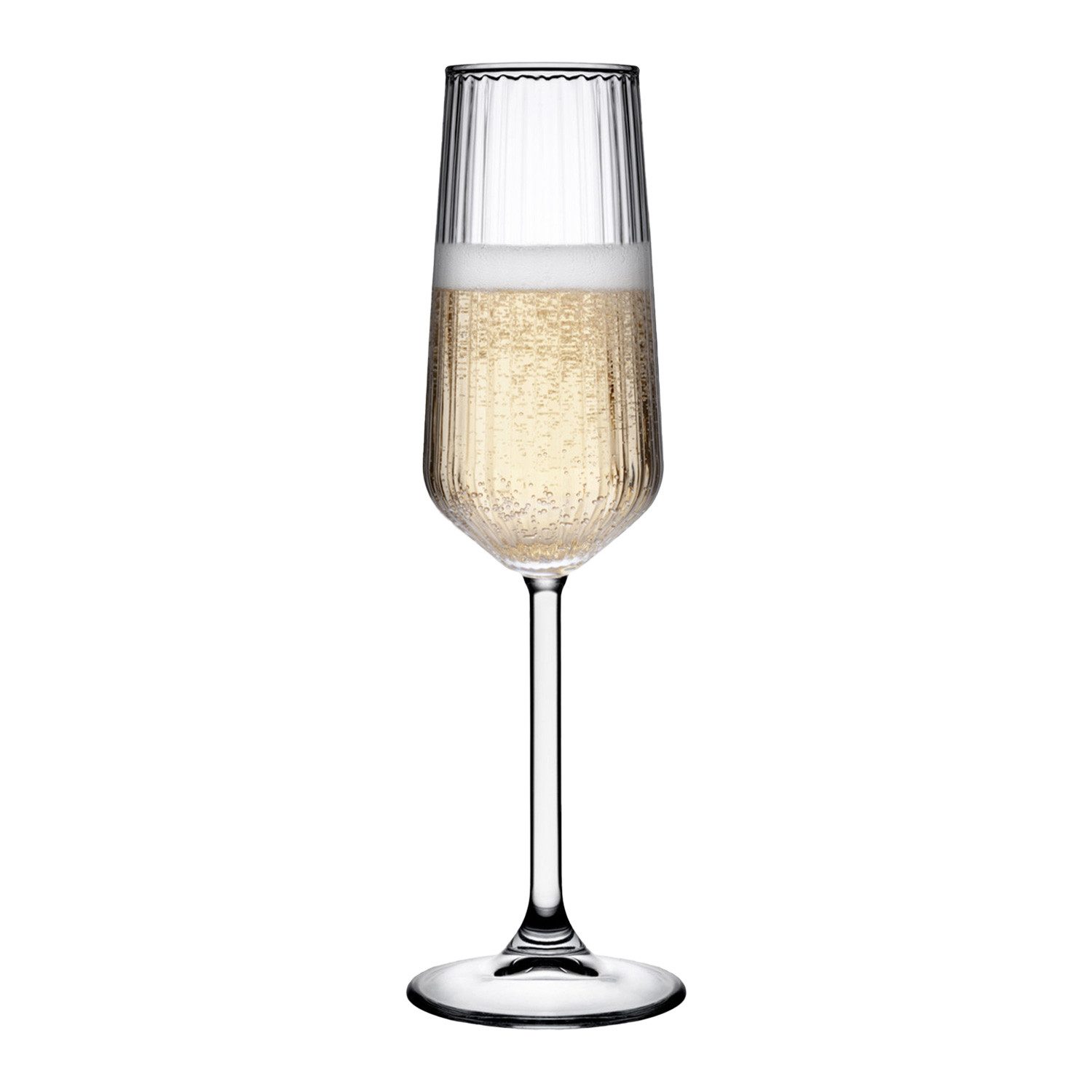 Pasabahce Weinglas Allegra Focus Champagnerflöte, 6-tlg., Glas, Spülmaschinenfest, 6er-Set, 19,5 cl