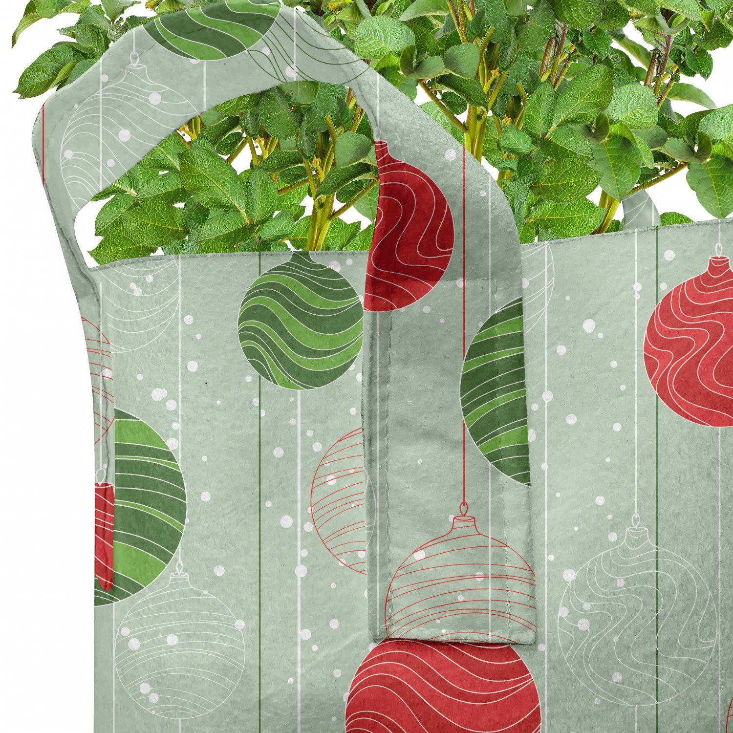 Abakuhaus Pflanzkübel hochleistungsfähig Stofftöpfe mit Pflanzen, Streicher Flitter Weihnachten für Griffen