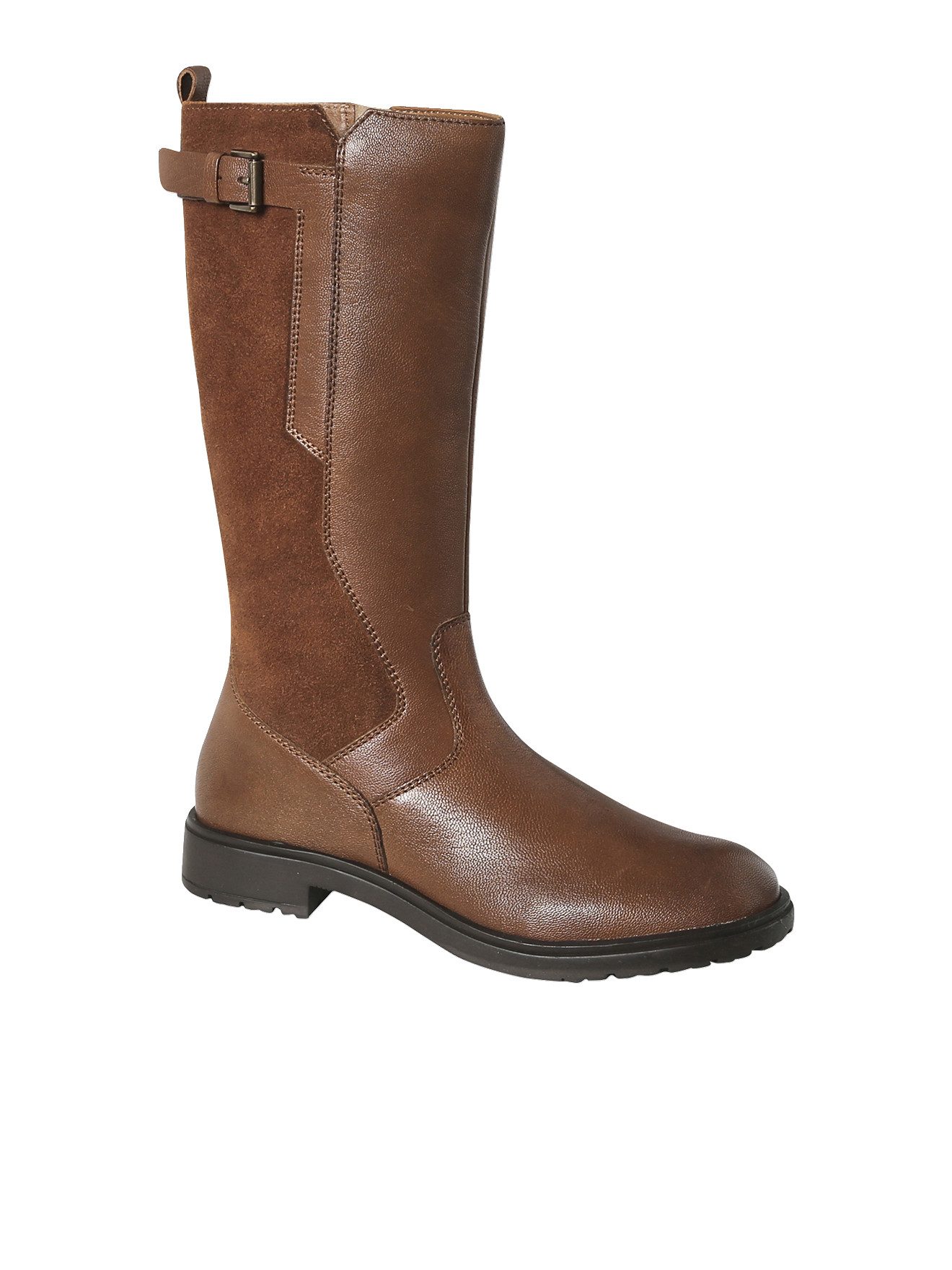 vertbaudet Leder-Boots mit verstellbarer Schnalle, Kinder Schnürboots