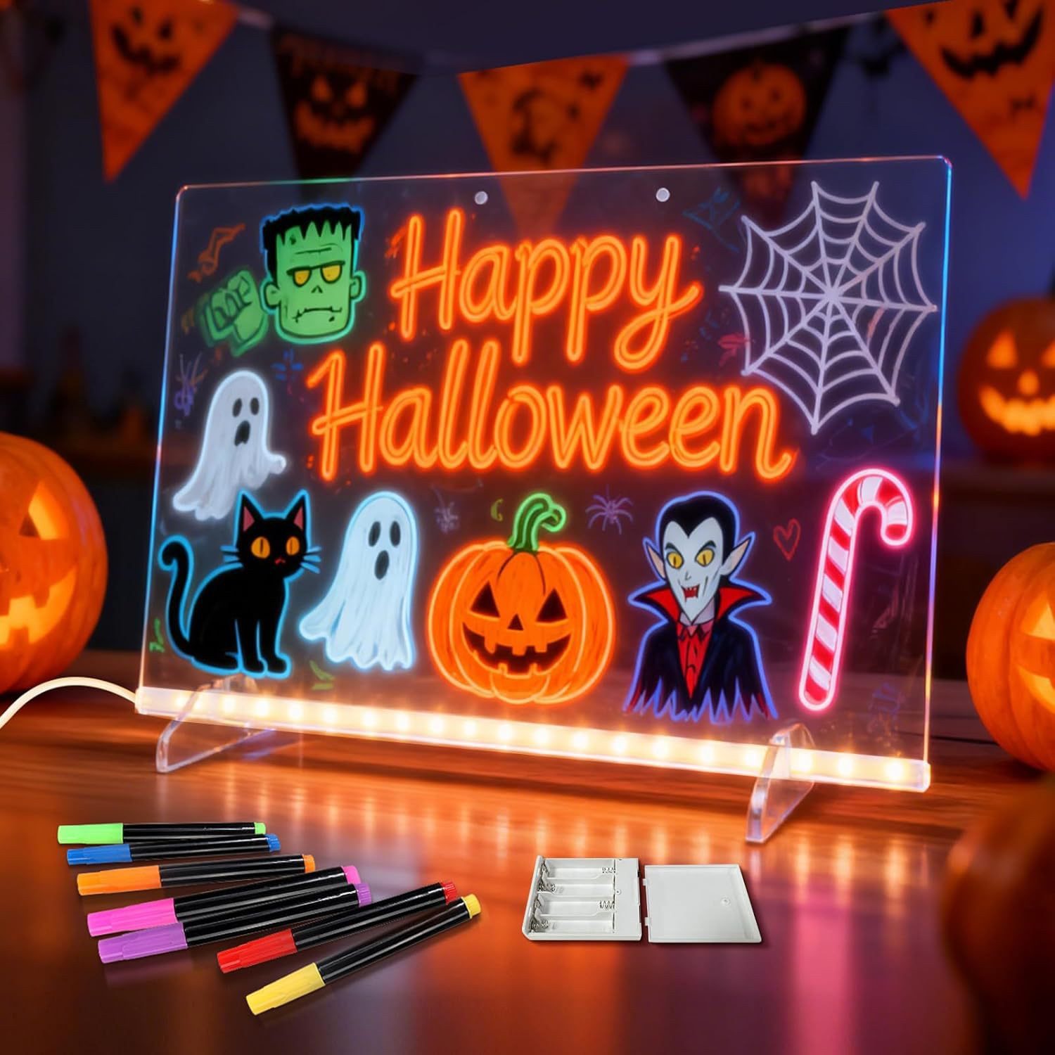 VEKROBOT Zaubertafel LED Acryl Leuchtboard Nachrichten DIY Geschenk leuchtende Zeichentafel, (1-tlg), Leuchtender Tischbuchstabe – Nachrichtentafel, Geschenk & Spielzeug