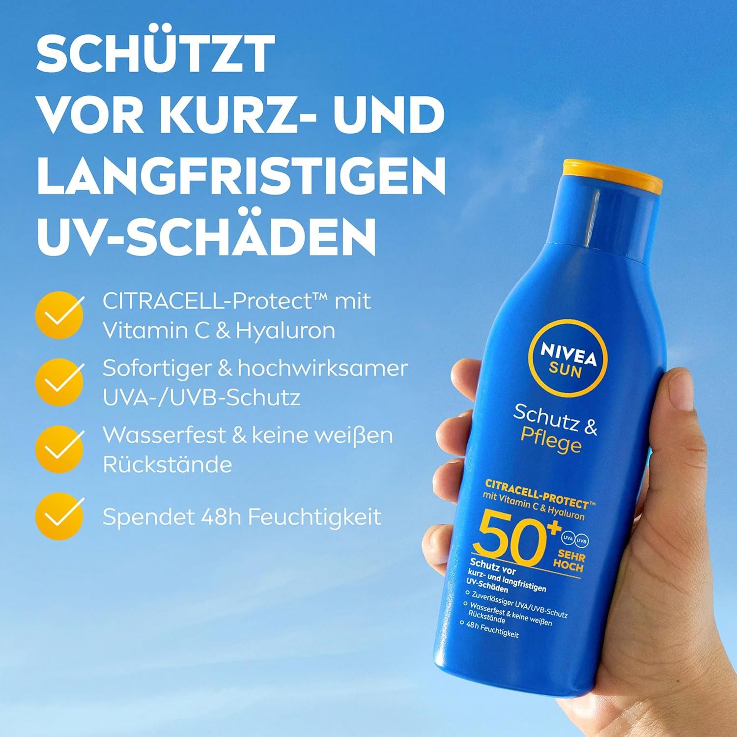 Nivea Sun Sonnenschutzlotion SUN Schutz & Pflege Sonnenlotion LSF 50+