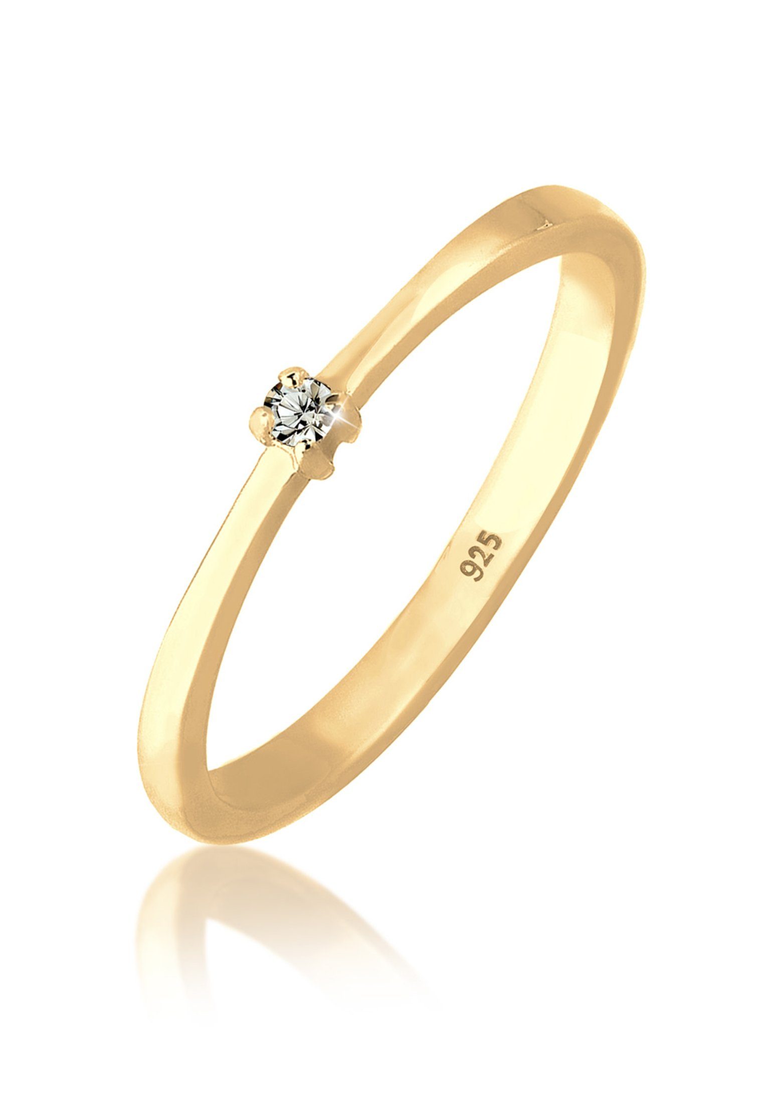 Fingerring Solitär 925 Silber, mit Kristallen von Swarovski®