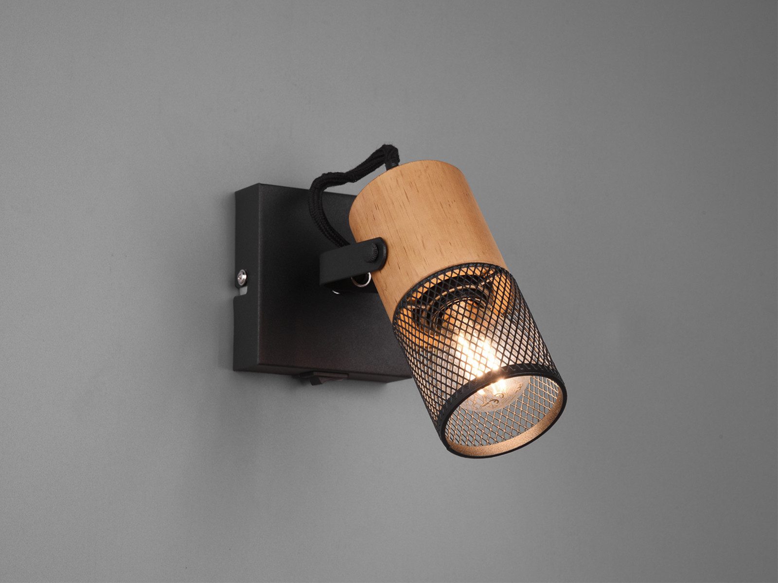 TRIO Leuchten LED Wandstrahler, LED wechselbar, Warmweiß, Wand-leuchte innen, Leselampe Industrial Style mit Schalter, Höhe 13cm