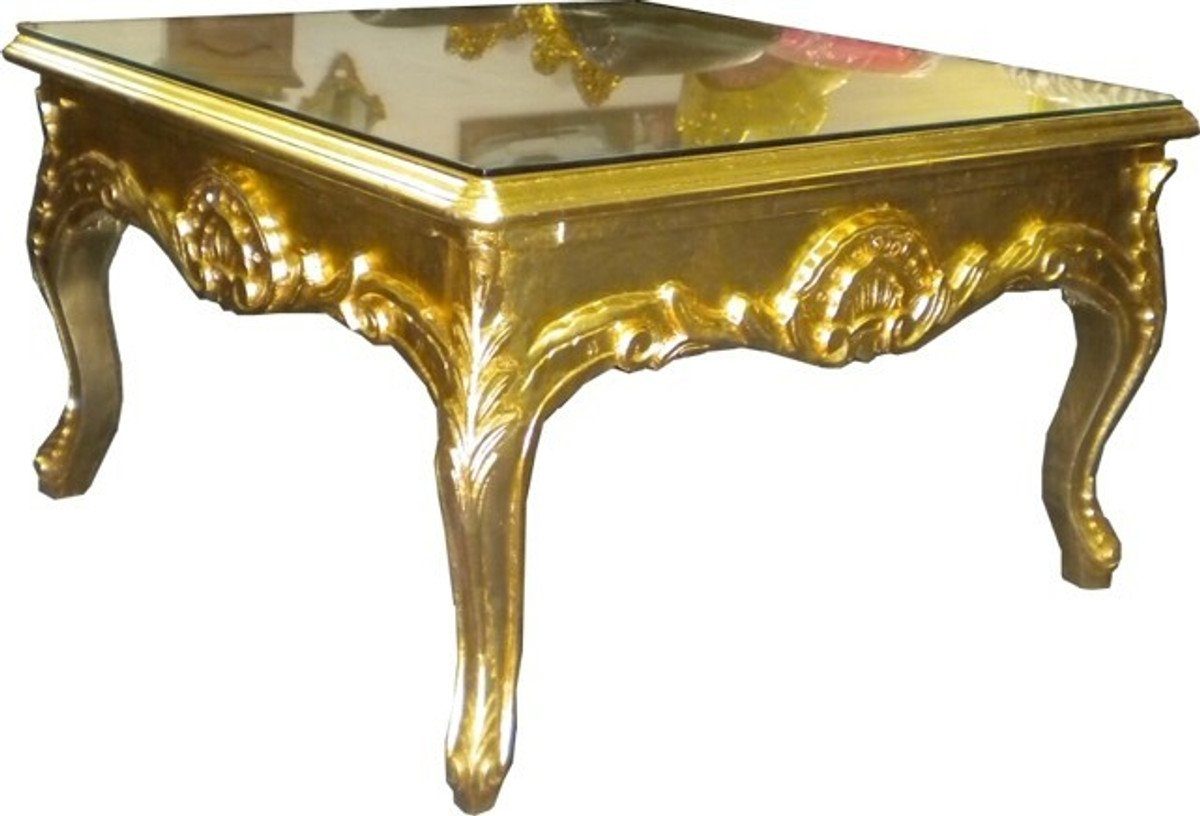 Casa Padrino Couchtisch Barock Couchtisch 70 x 70 cm Gold - Couch Tisch - Tisch - Beistell Tisch - Möbel