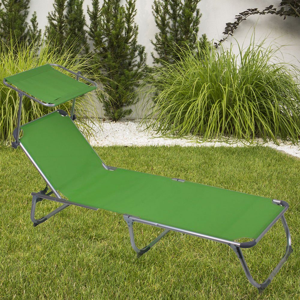 klappbar Stuhl Liege Außen Sonnen ALU etc-shop Strand Gartenstuhl, Garten Blende
