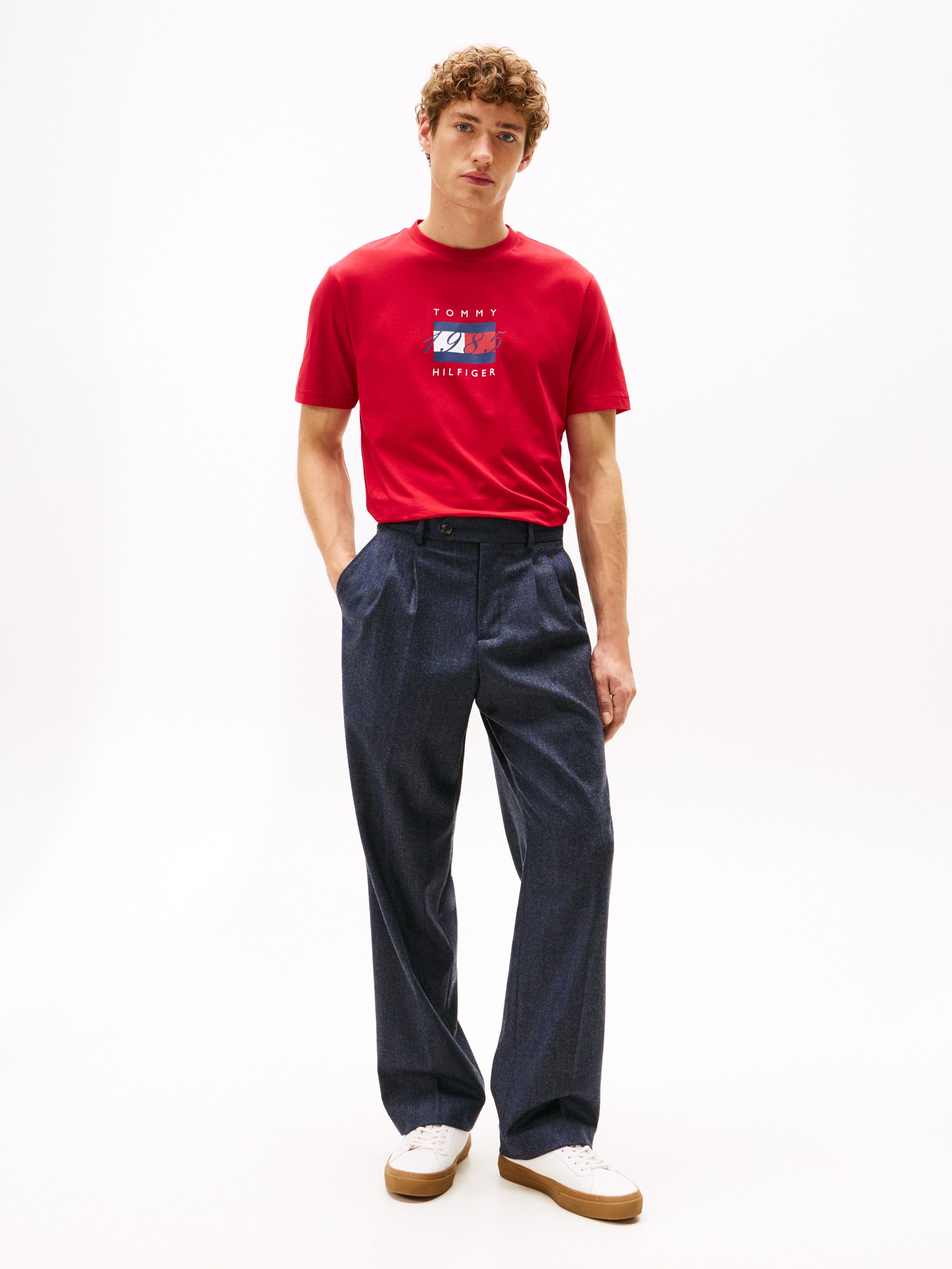 Tommy Hilfiger T-Shirt LINEAR FLAG GRAPHIC Rundhals, regular fit, Jersey – Bild 3 von 5