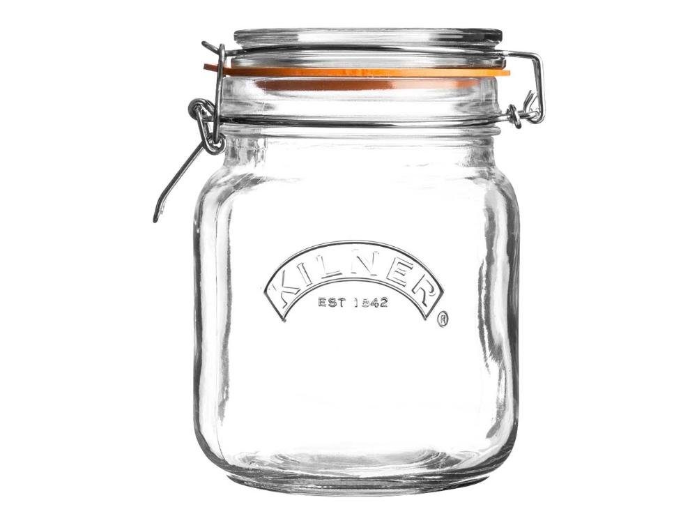KILNER Vorratsdose KILNER Vorratsglas 'Quadratisch' mit Bügelverschlu, Glas, Edelstahl | Vorratsdosen