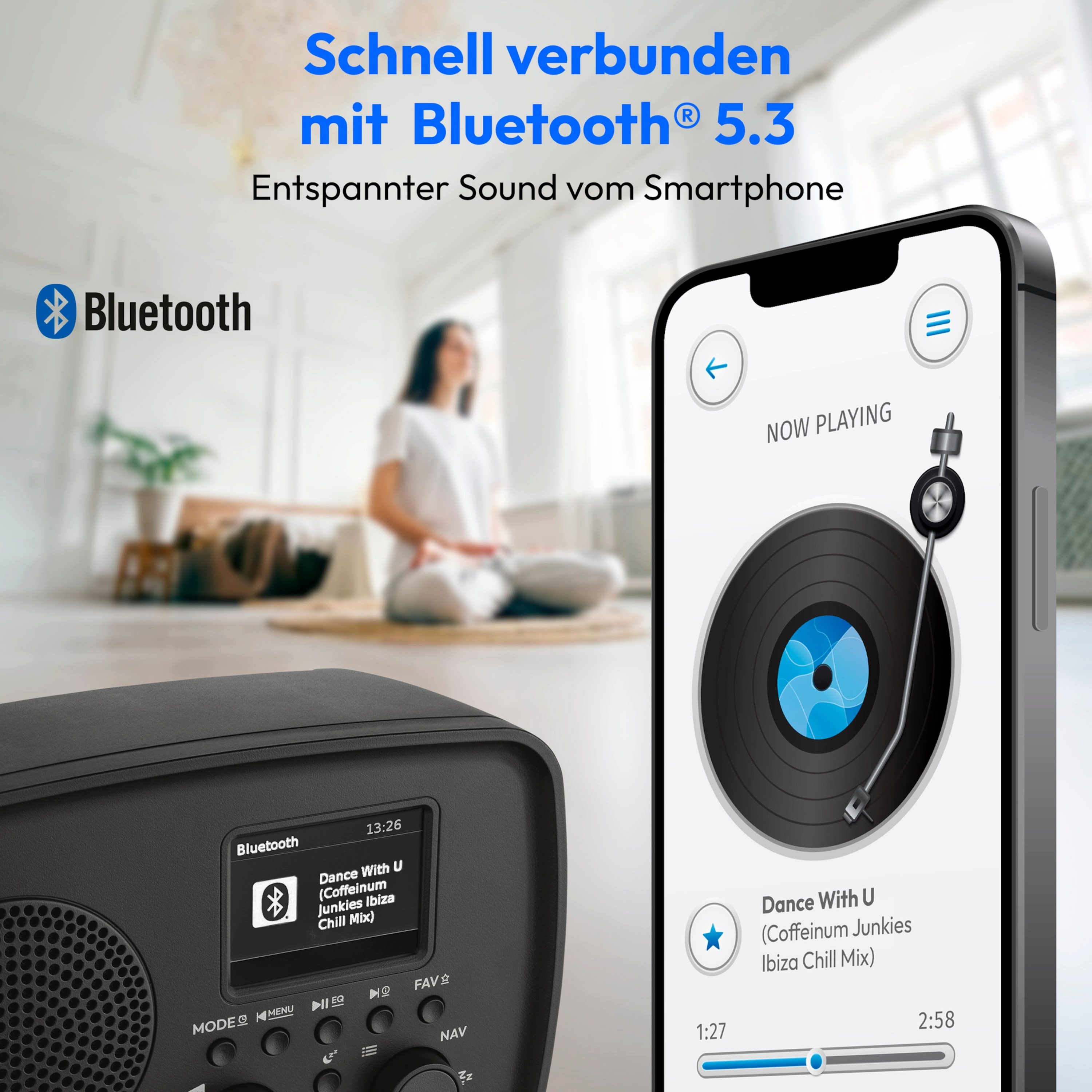 Medion® Audio-System MEDION LIFE DAB+ Radio DRE-1 (MD89288) (5 W, Bluetooth 5.3) – Bild 4 von 5