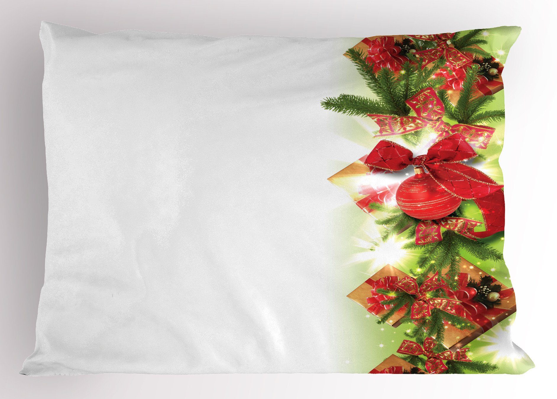 Kissenbezüge Dekorativer Standard King Size Weihnachten Gedruckter Bänder Kissenbezug, Flitter (1 Abakuhaus Stück), und