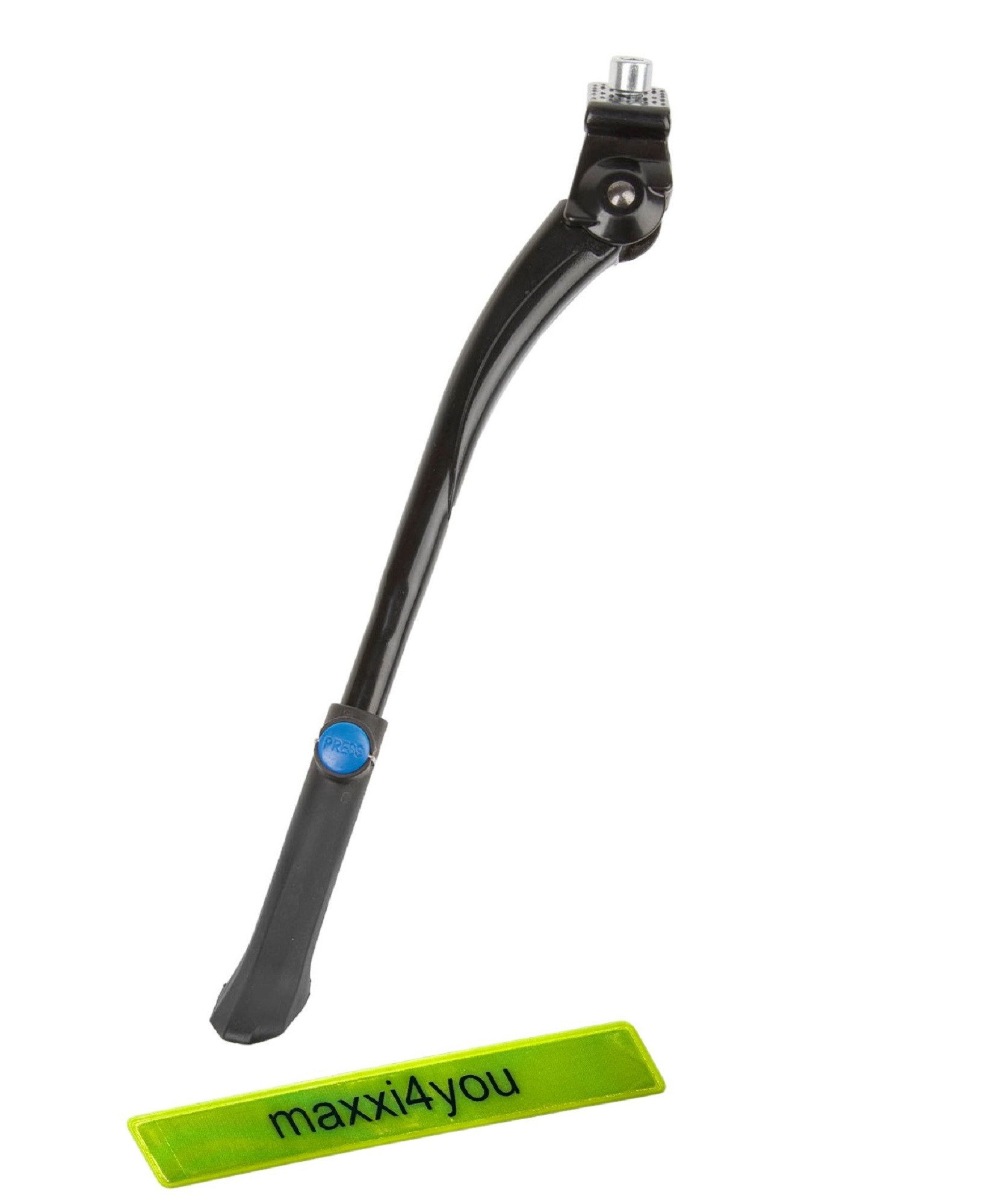 maxxi4you Fahrrad-Seitenständer Universal Велосипедные стойки A24-29C verstellbar Schwarz inkl. Reflexband