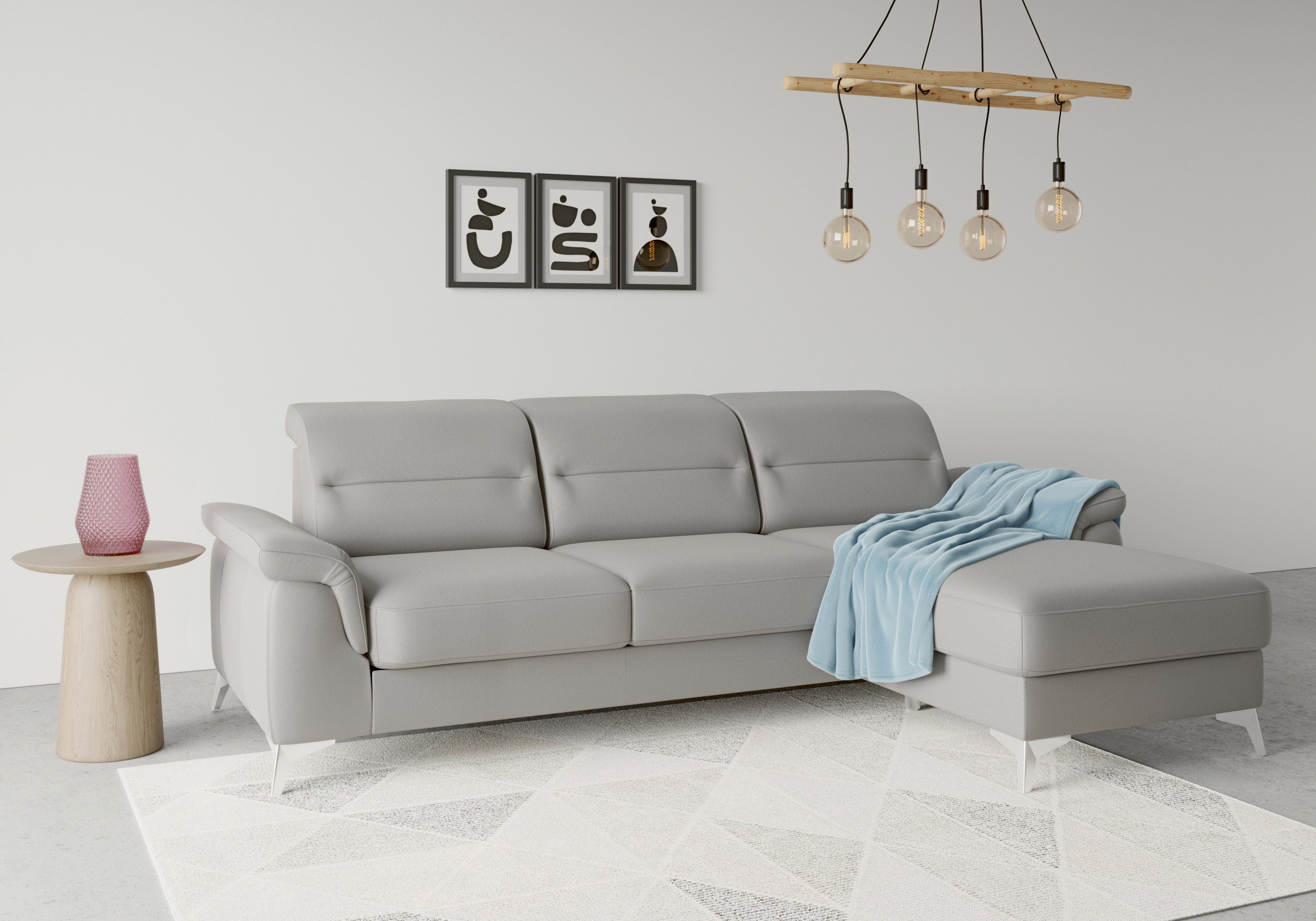 sit&more Ecksofa Sinatra, mit Recamiere, Armteilfunktion optinal und mit Kopfteilverstellung