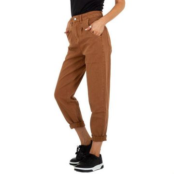 Ital-Design High-waist-Jeans Damen High Waist Jeans in Braun
