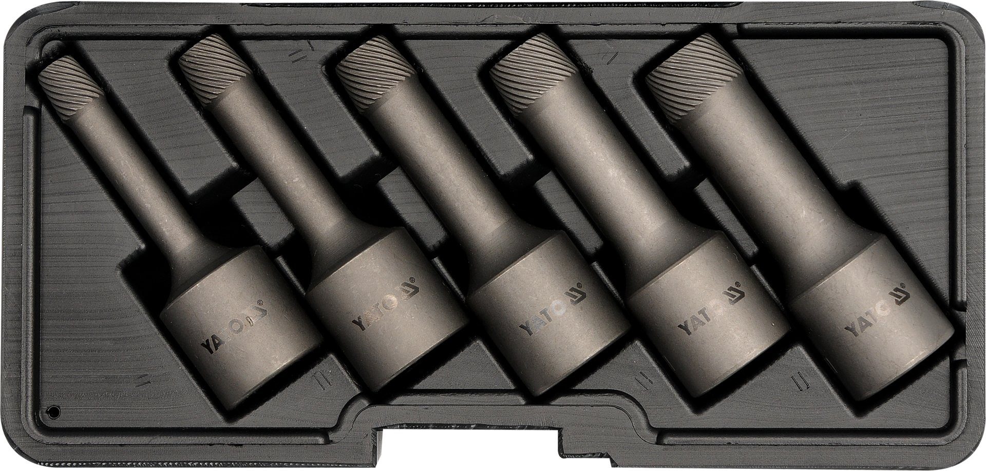 Yato Bit-Schraubendreher Stehbolzenausdreher-Set, 5-teilig, 1/2, (Stehbolzenausdreher-Set, 5-teilig, 1/2, Stehbolzenausdreher-Set, 5-teilig, 1/2)