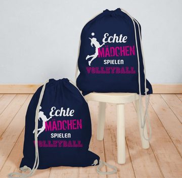 Shirtracer Turnbeutel Echte Mädchen spielen Volleyball, Volleyball Geschenke