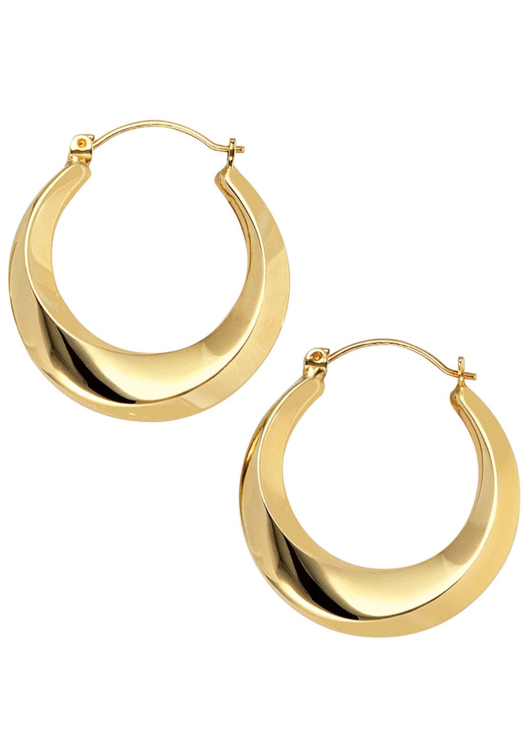 JOBO Paar Creolen Ohrringe 23 mm, 8 Karat 333 Gold teilmattiert