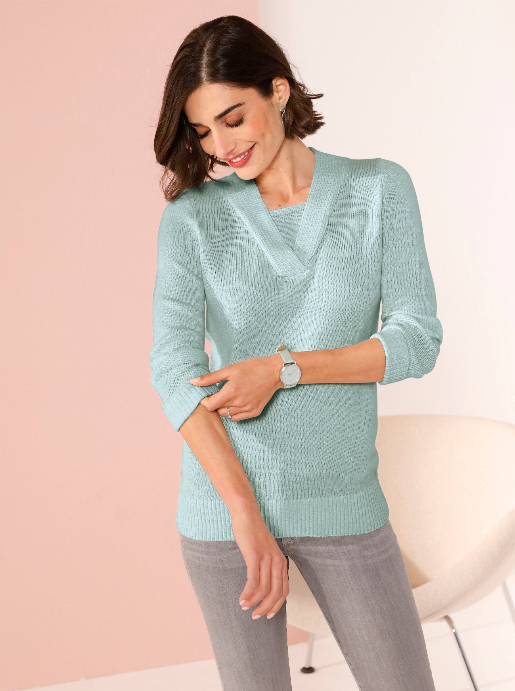 Sieh an! Strickpullover Pullover Langarm Jersey, Struktur