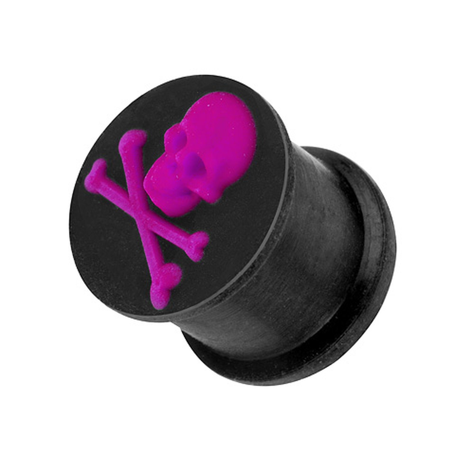 Taffstyle Plug Ohr Piercing Ohrpiercing 3D Silikon mit Totenkopf, Ohr Plug Flesh Tunnel Piercing Ohrpiercing 3D Silikon mit Totenkopf Lila | Plugs