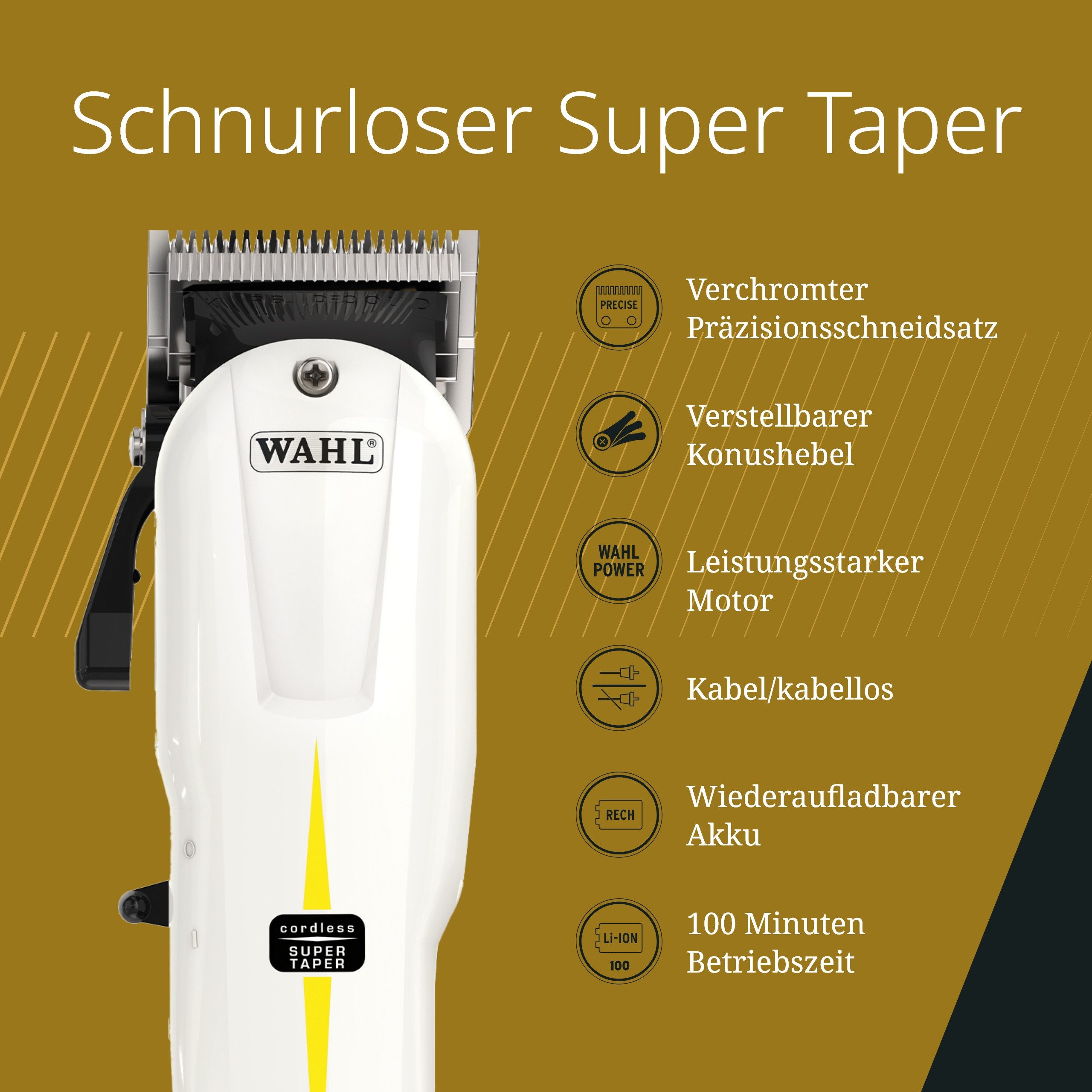 WAHL GmbH Haar- und Bartschneider Wahl Super Taper, Beret und Case-Haarschneider und Haartrimmer im Set