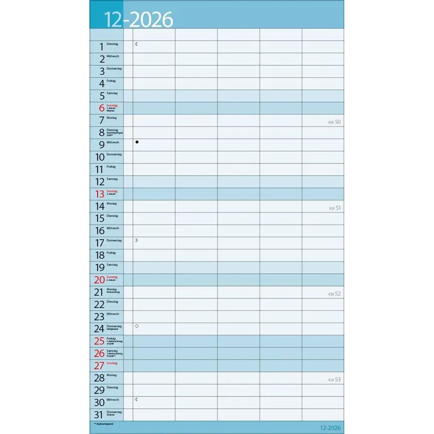 Korsch Verlag Wandkalender Familientimer 18 Monate 2027/2028 – Bild 4 von 5