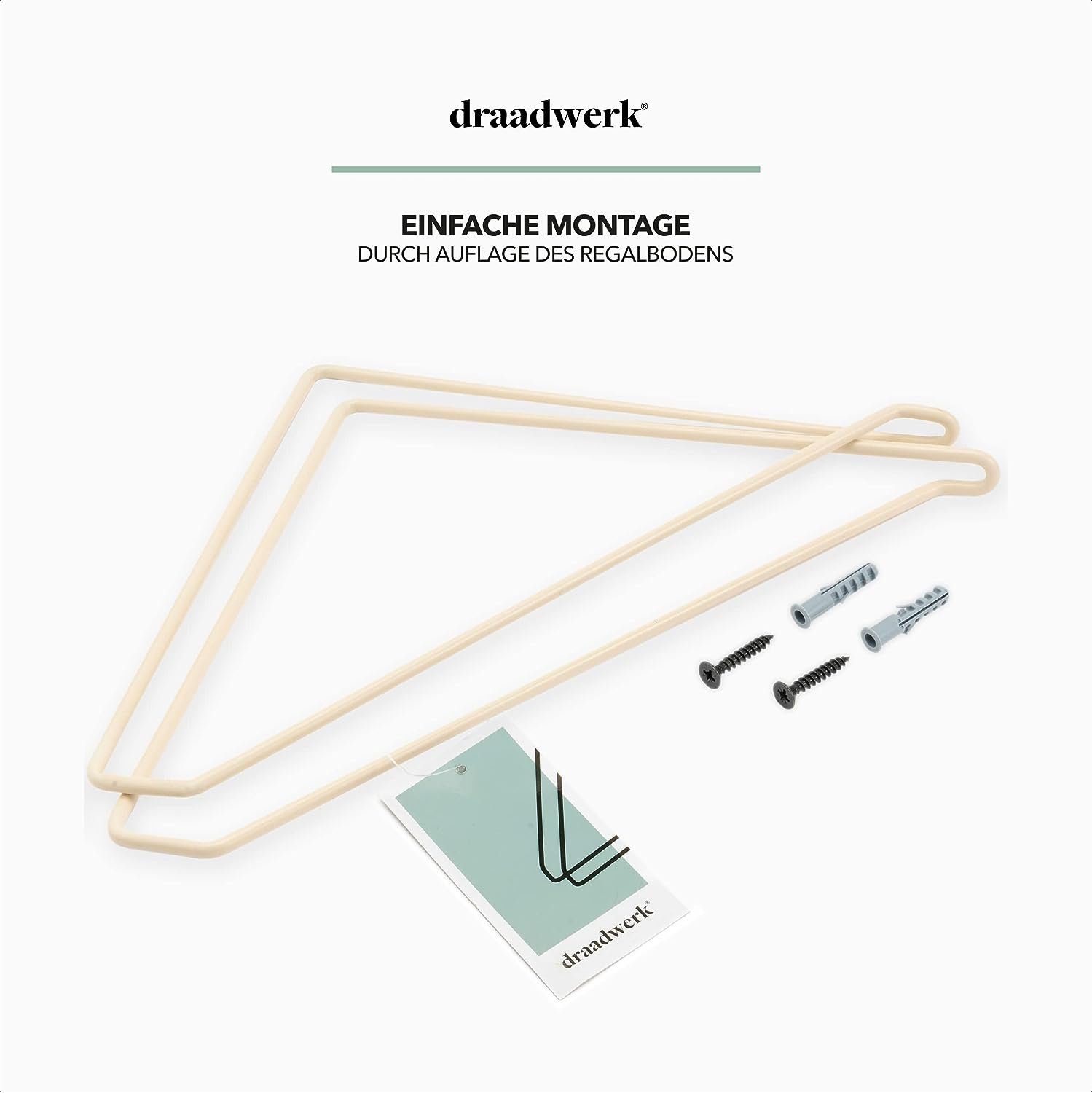 draadwerk® Wandregalhalter 2er Set Regalträger Draht Metall, Für 20-25cm Wandregale Halterung, 2-tlg. – Bild 3 von 5