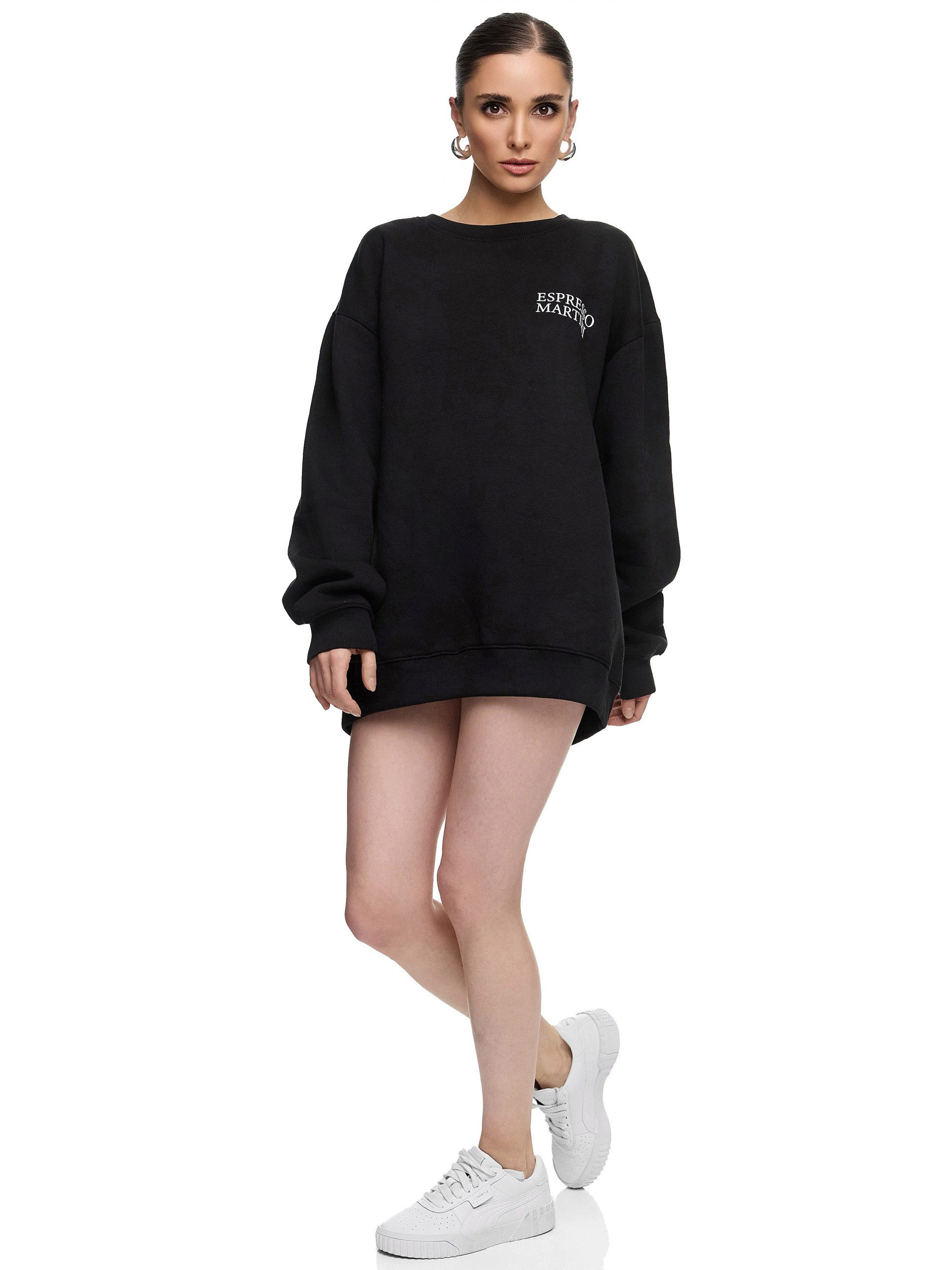 Worldclassca Sweatshirt Worldclassca Oversized Sweatshirt ESPRESSO Print Langarm Pullover Print ESPRESSO MARTINI