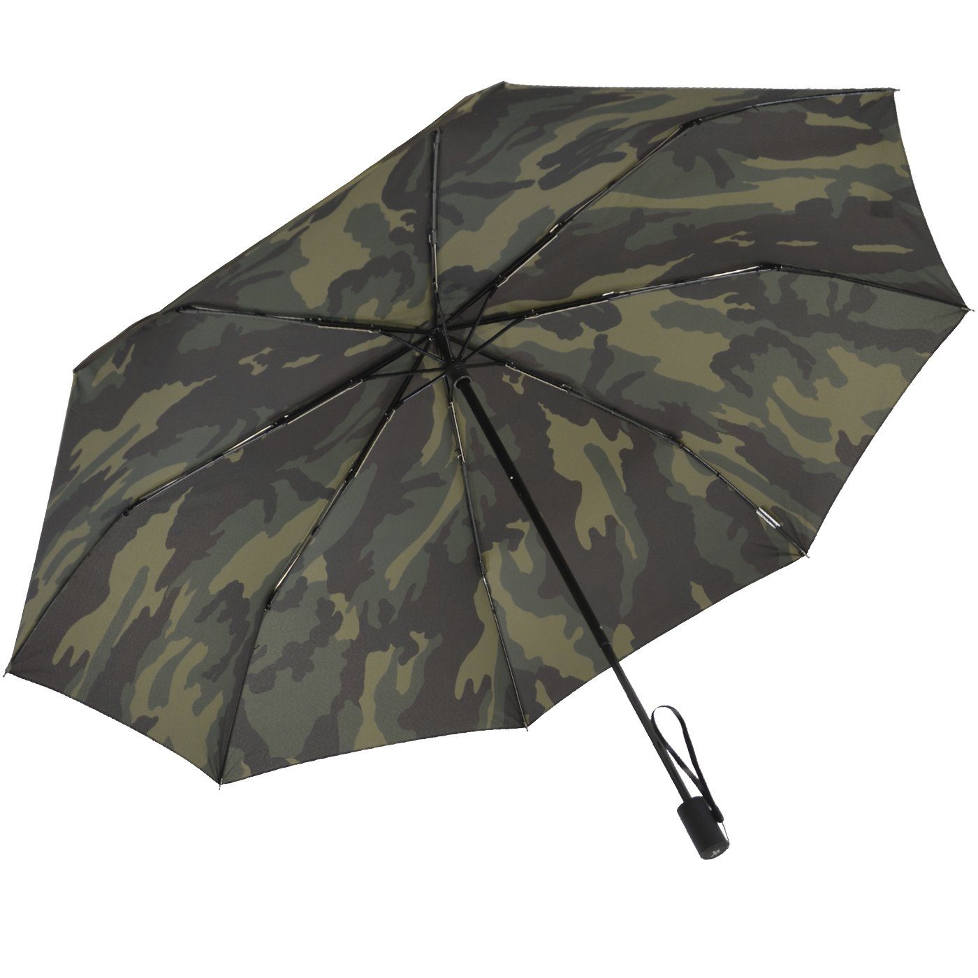 iX-brella Stockregenschirm XXL Trekking-Schirm mit farblich passender Umhängetasche - Camouflage, sehr-groß