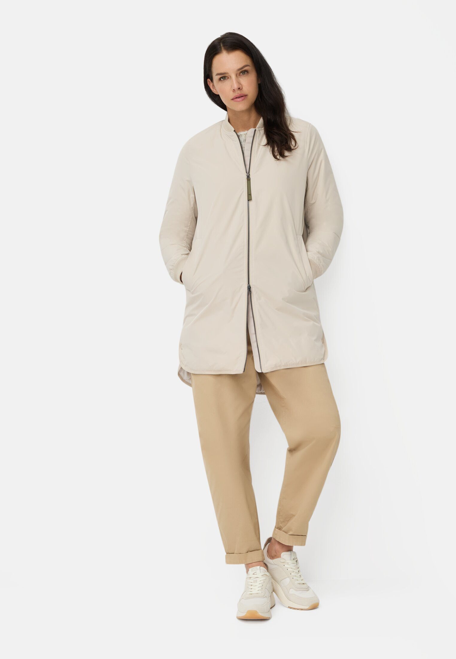 camel active Funktionsmantel aus reinem Polyester Langarm Stehkragen