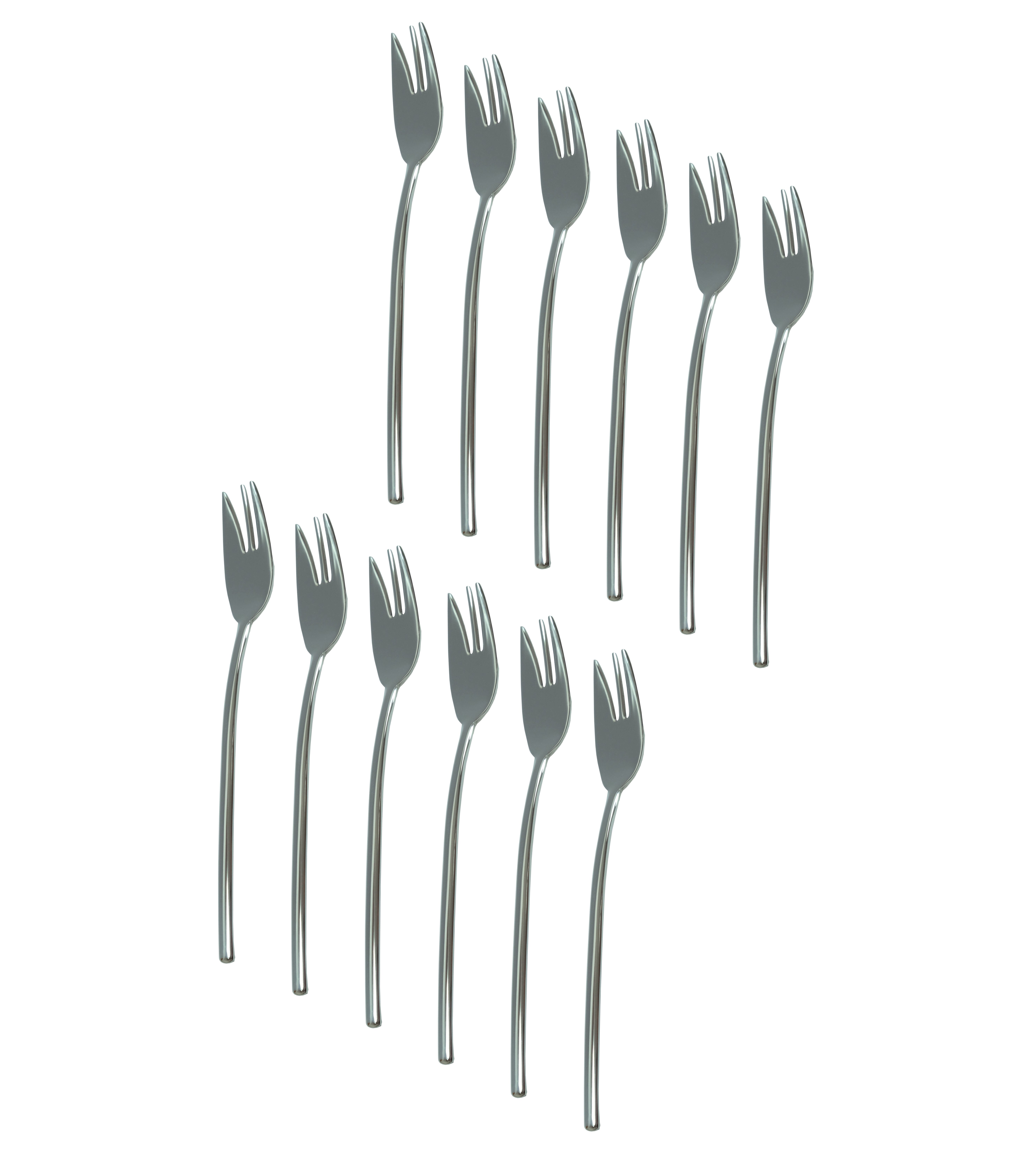 Mepra Kuchengabel Kuchengabeln 12 Stück, bester Edelstahl 18/10, elegantes Design (3 Stück), Beste Edelstahlgüte 18/10, spülmaschinenfest