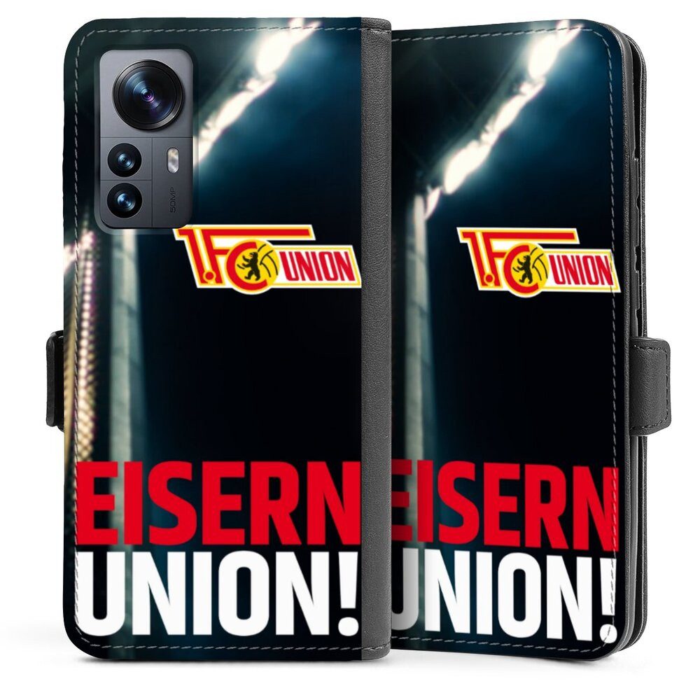 DeinDesign Handyhülle Fanartikel 1. FC Union Berlin Fußball Eisern Union Typo, Xiaomi 12 5G Hülle Handy Flip Case Wallet Cover Handytasche Leder