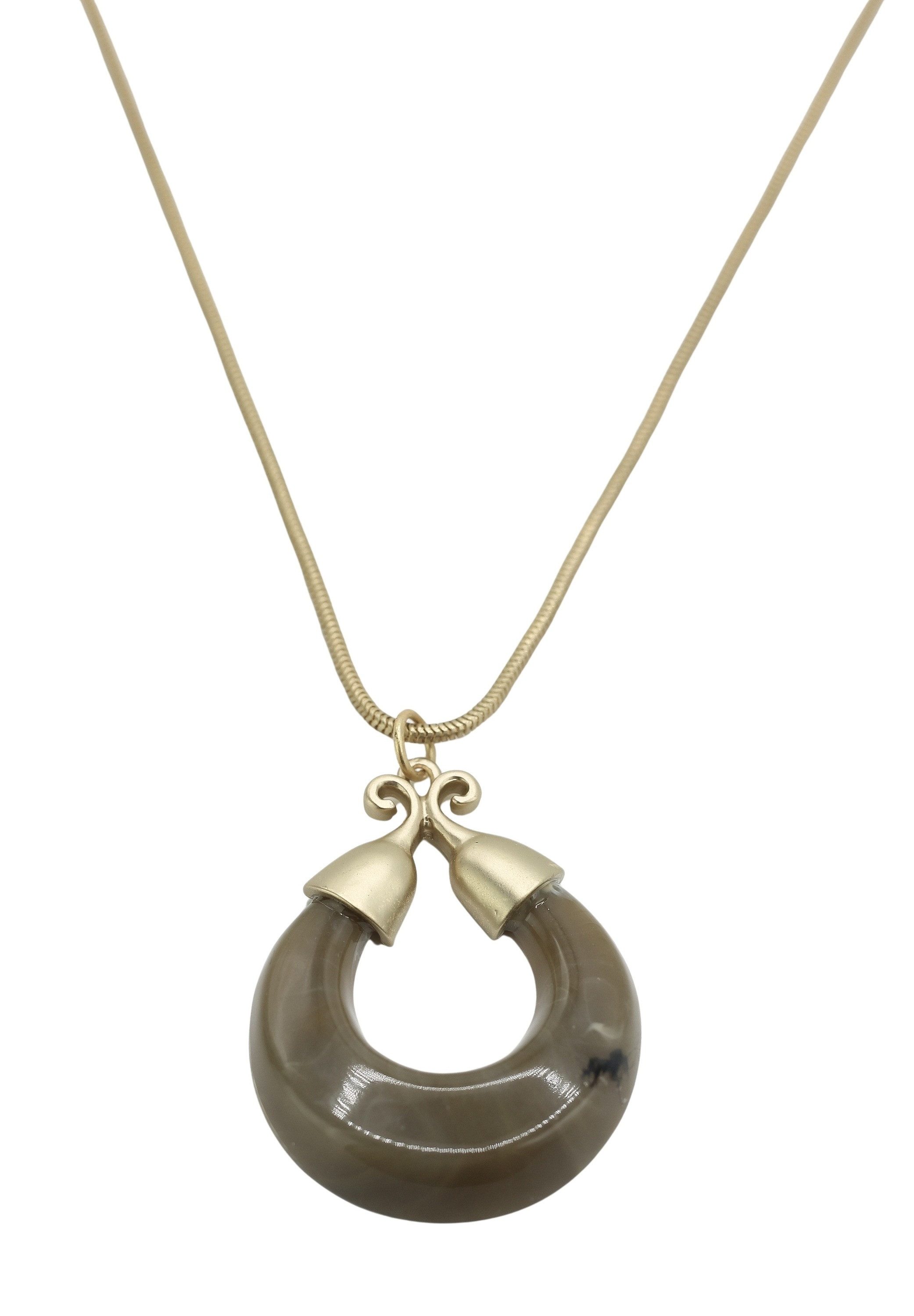 COLLEZIONE ALESSANDRO Kette mit Anhänger Marble Glow, altgold mit marmoriertem Anhänger