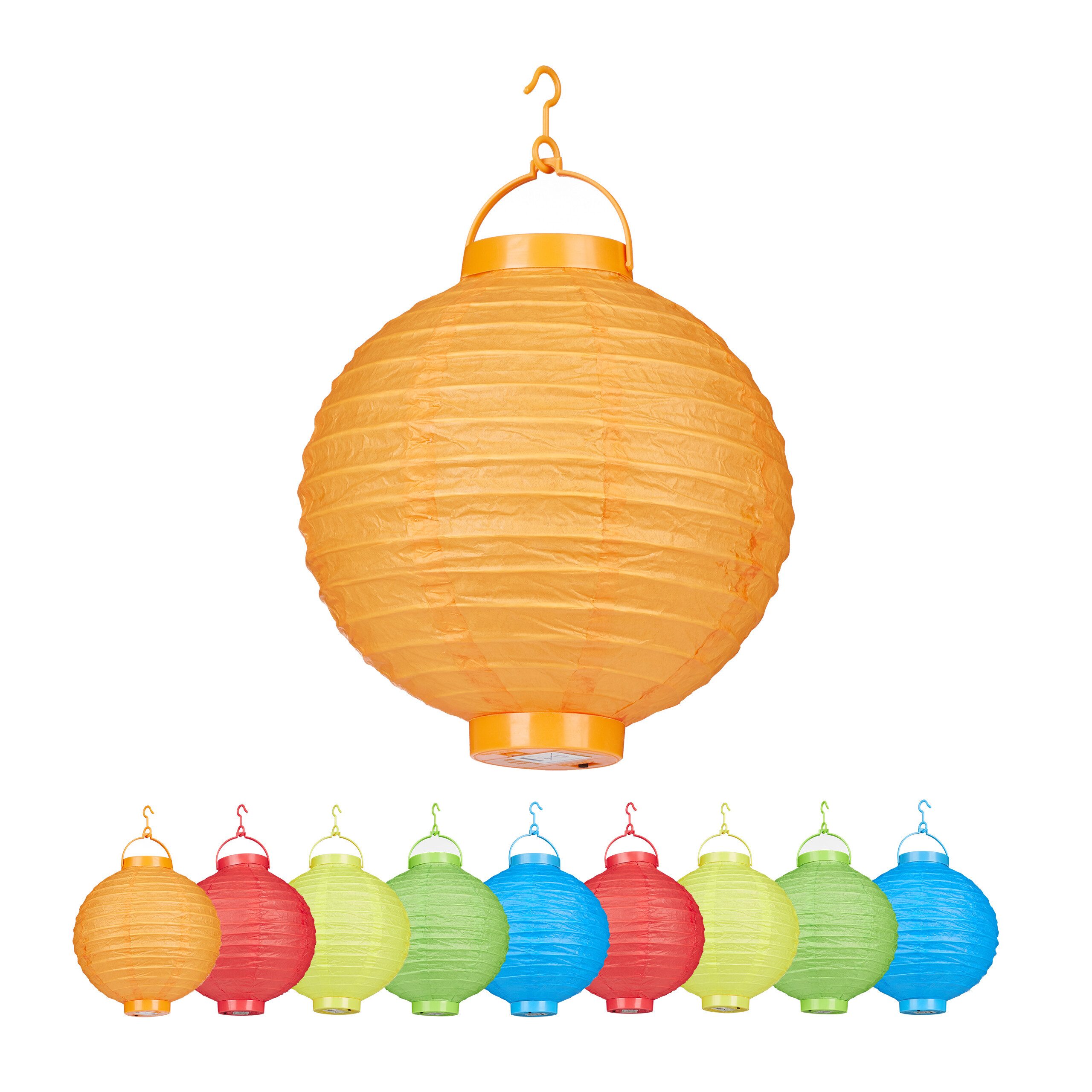 relaxdays LED Lampion LED Lampions bunt 10 Stück