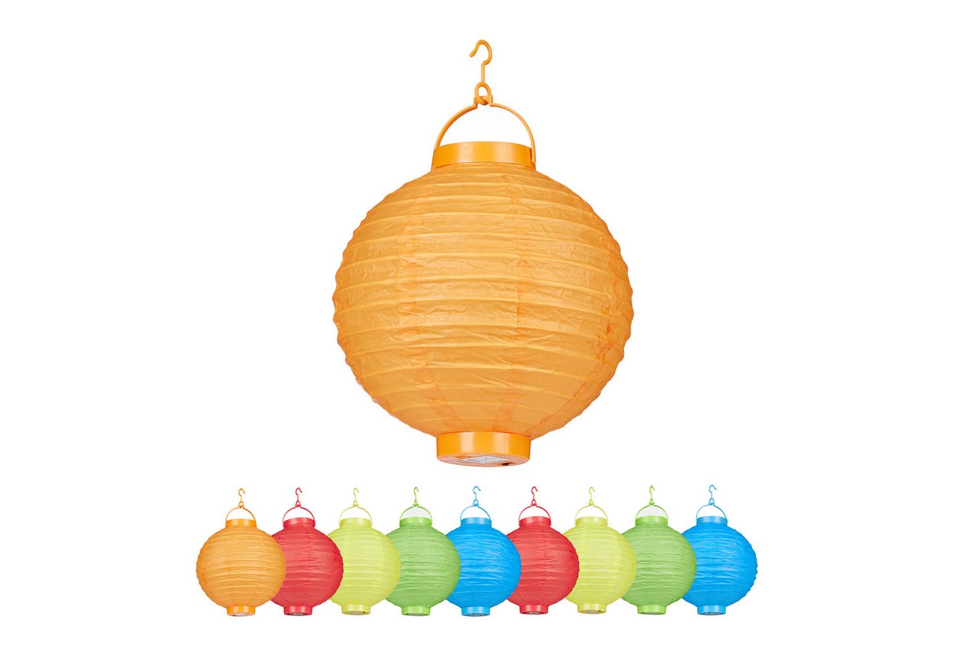 relaxdays LED Lampion LED Lampions bunt 10 Stück